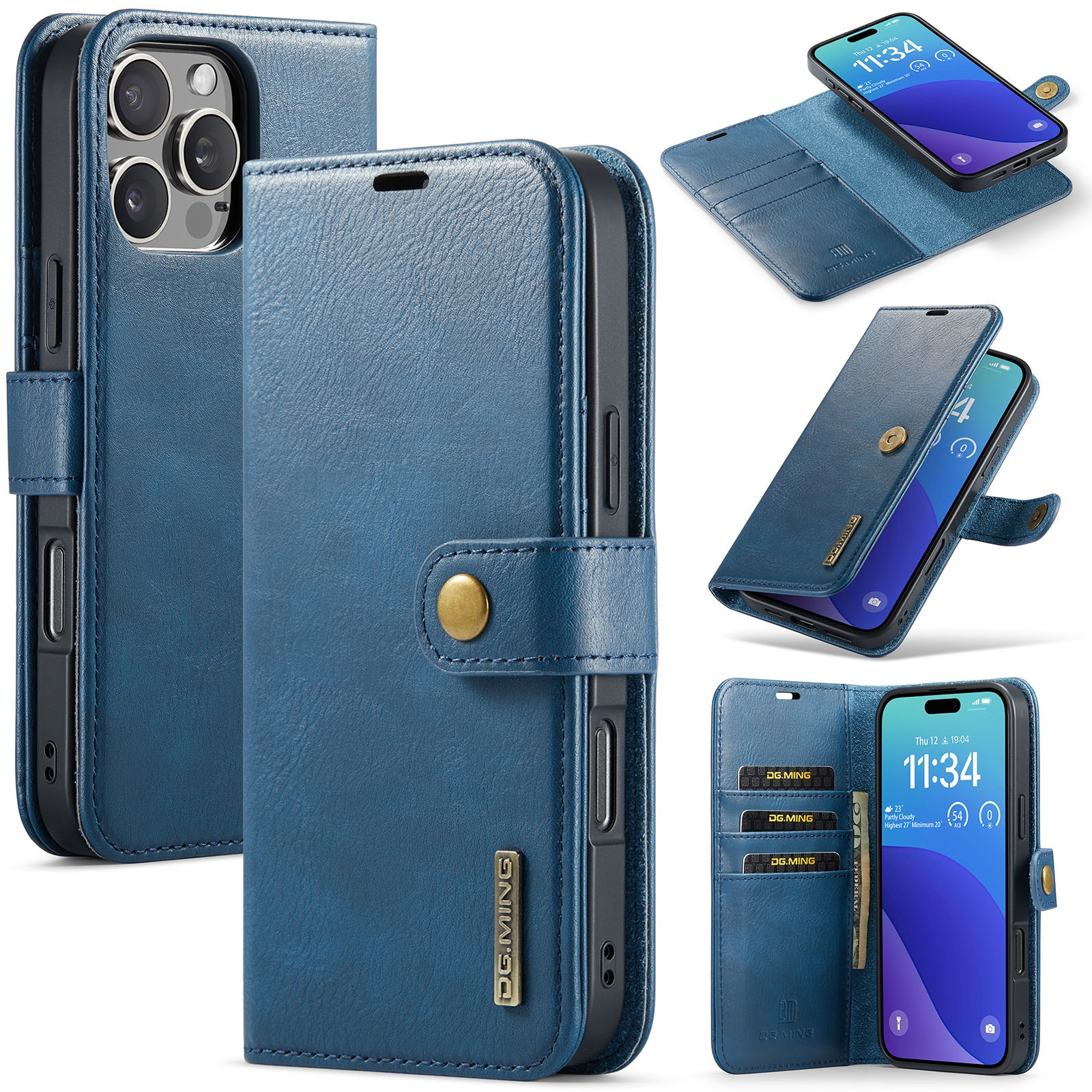 Étui portefeuille Magnet Wallet iPhone 16 Pro, Blue