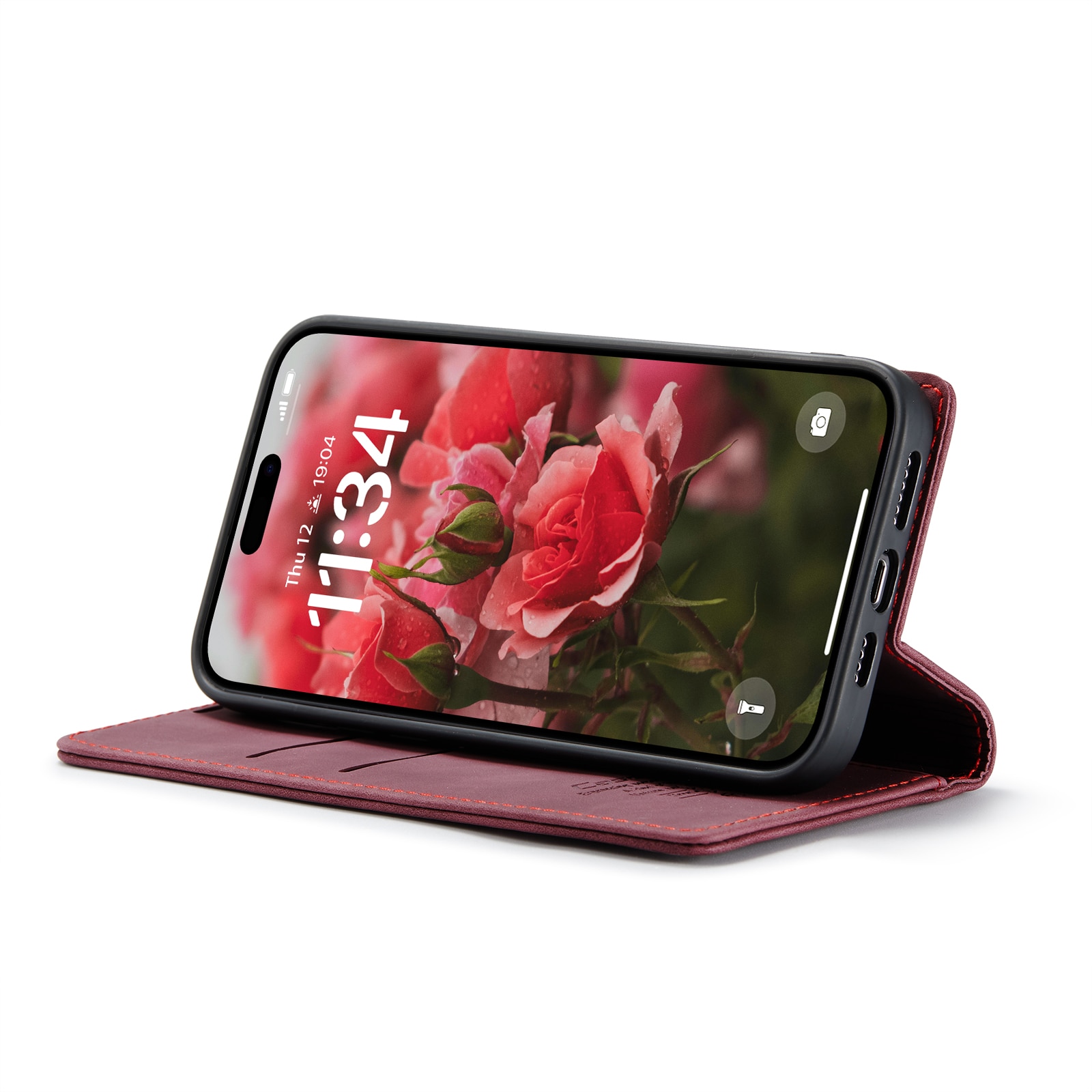 Étui portefeuille mince iPhone 16 Plus, Rouge