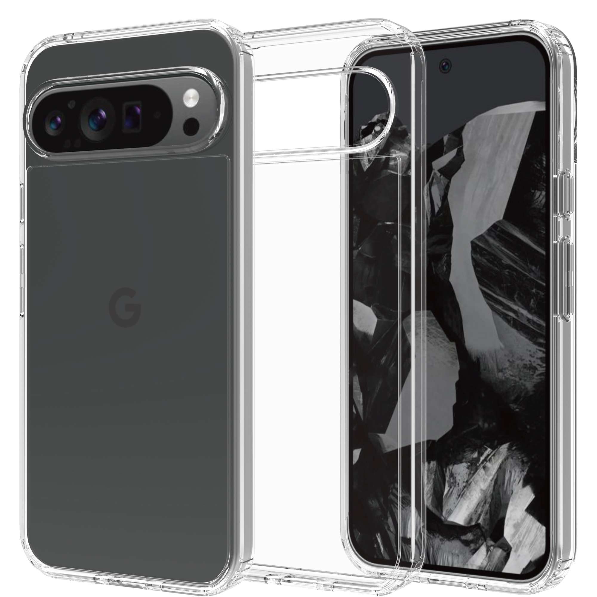 Coque Hybride Crystal Hybrid Google Pixel 9 Pro XL, transparent