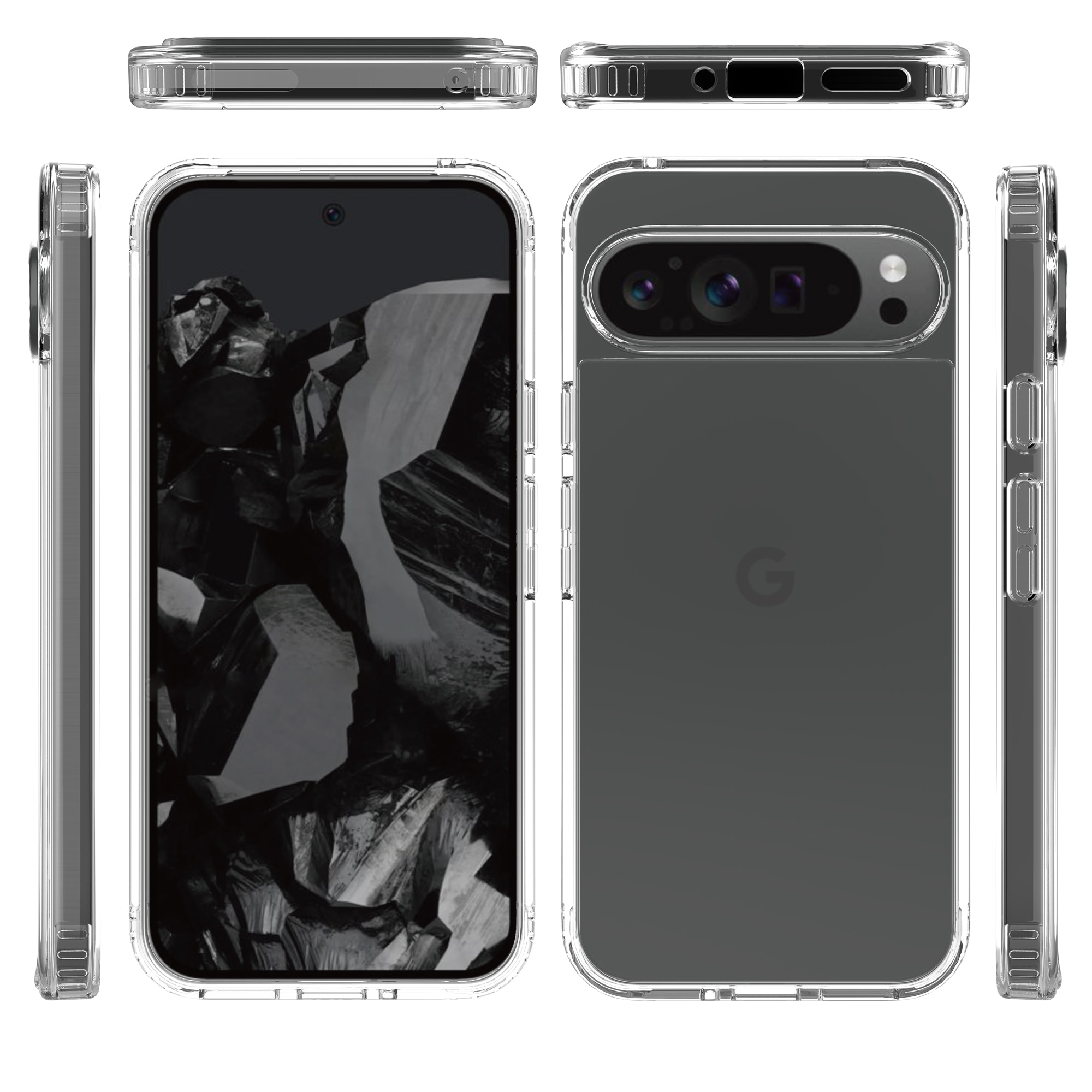 Coque Hybride Crystal Hybrid Google Pixel 9 Pro XL, transparent