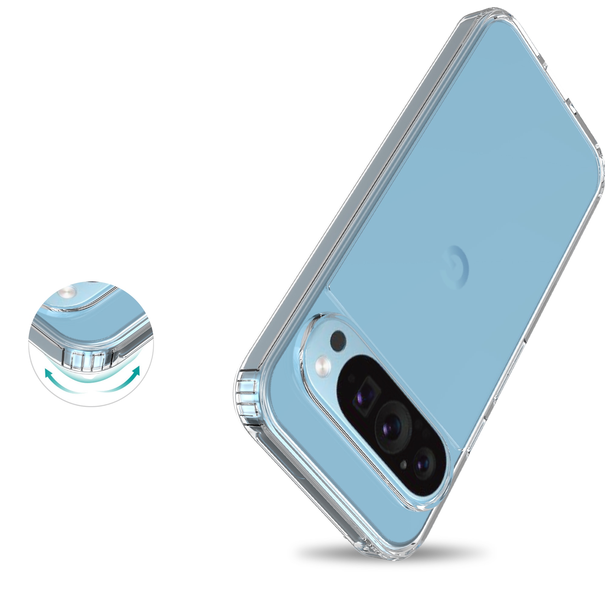 Coque Hybride Crystal Hybrid Google Pixel 9, transparent