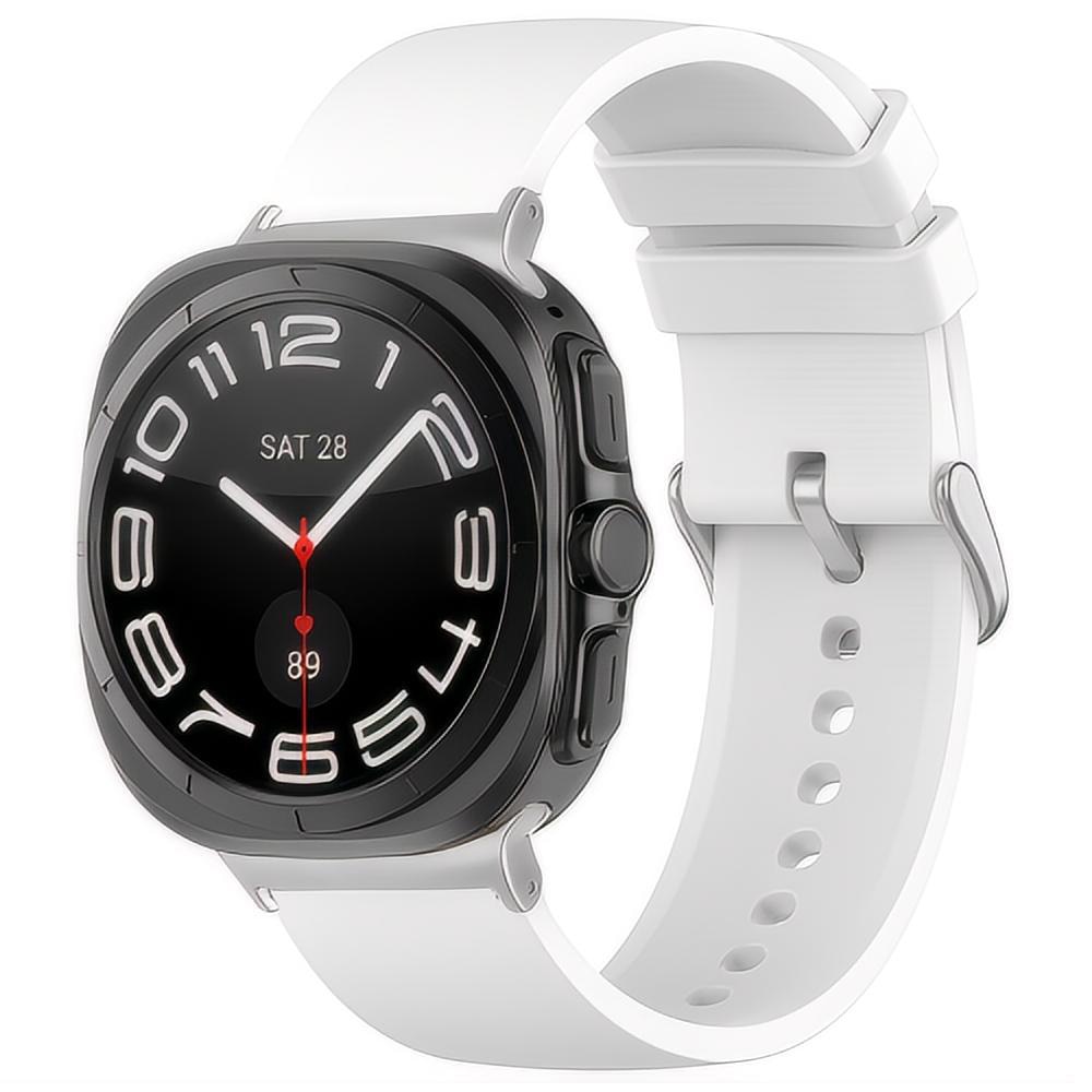 Bracelet en silicone pour Samsung Galaxy Watch Ultra 47mm, blanc