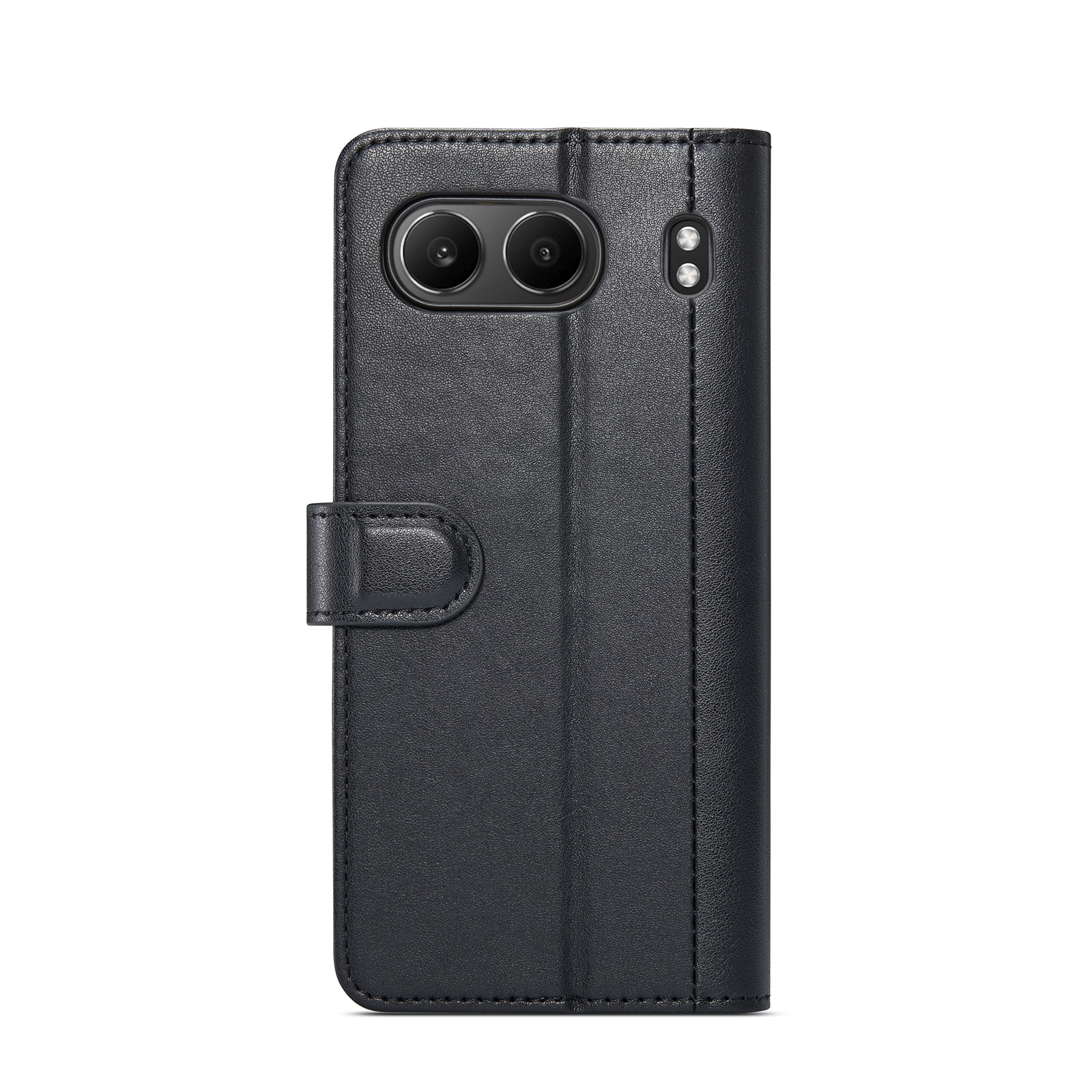 Étui en cuir veritable OnePlus Nord 4, noir