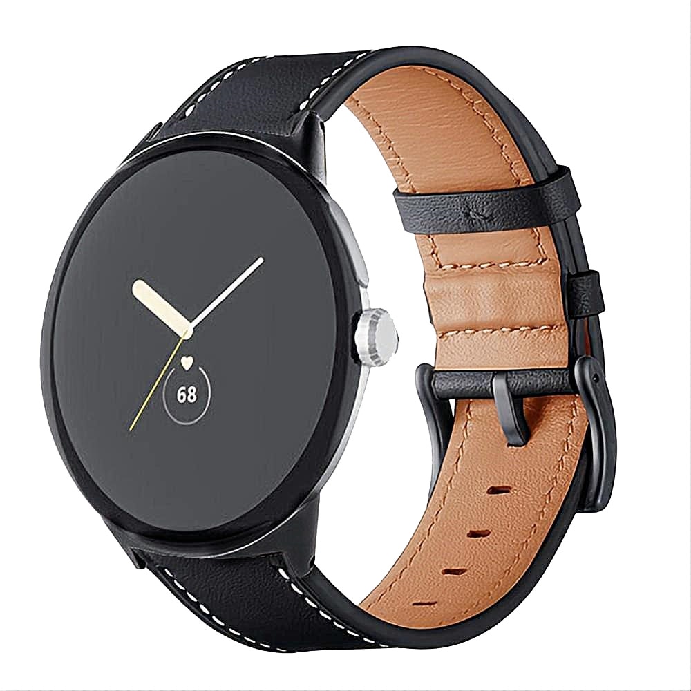 Bracelet en cuir Google Pixel Watch 3 45mm, noir