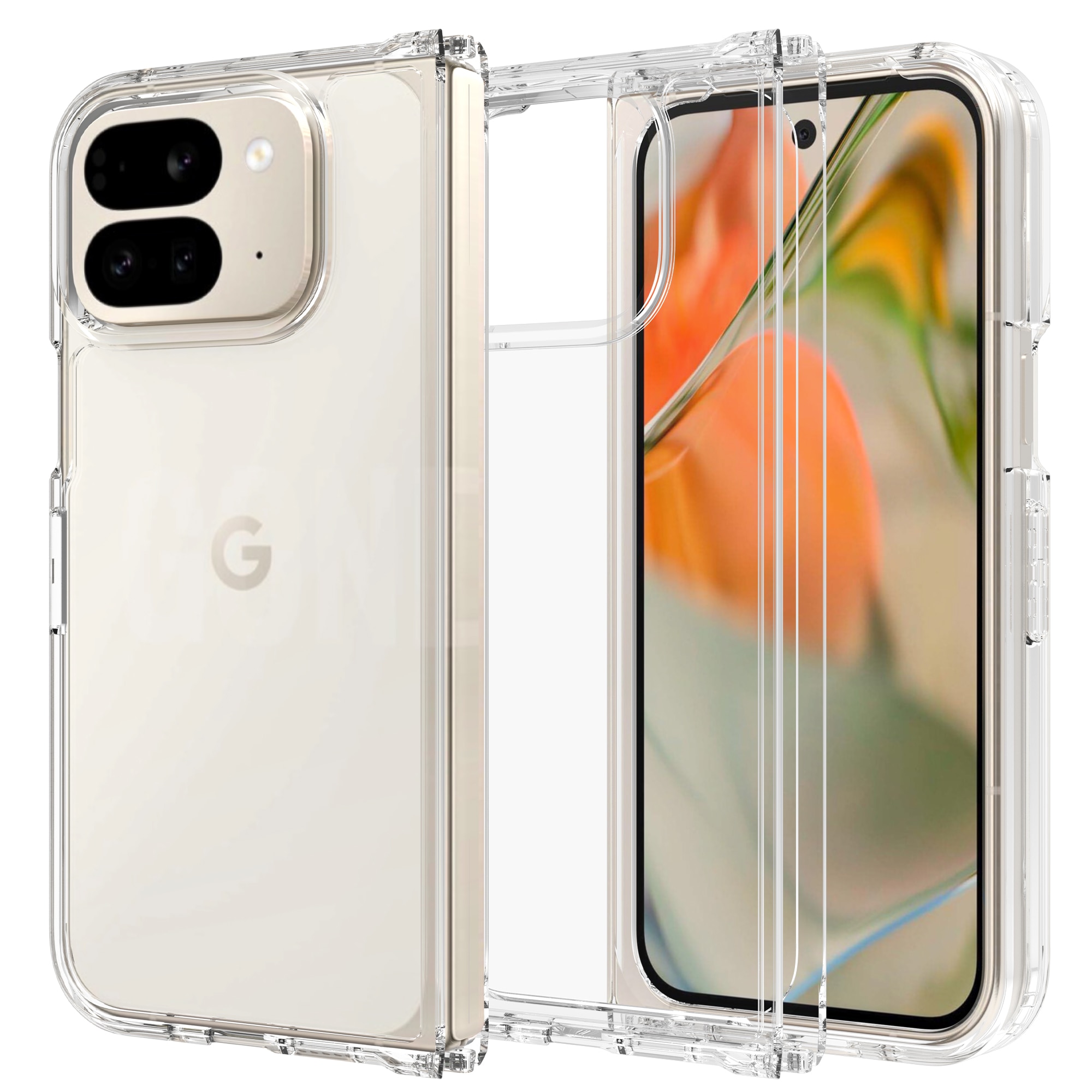 Coque hybride pour Google Pixel 9 Pro Fold, transparent