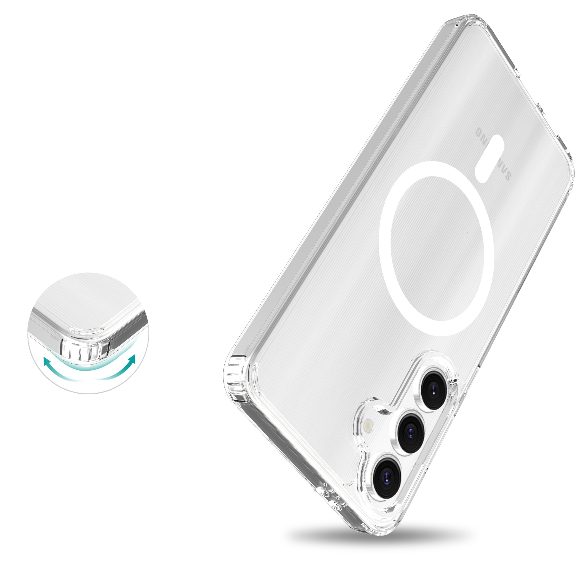 Coque hybride MagSafe Samsung Galaxy S24 FE, transparent