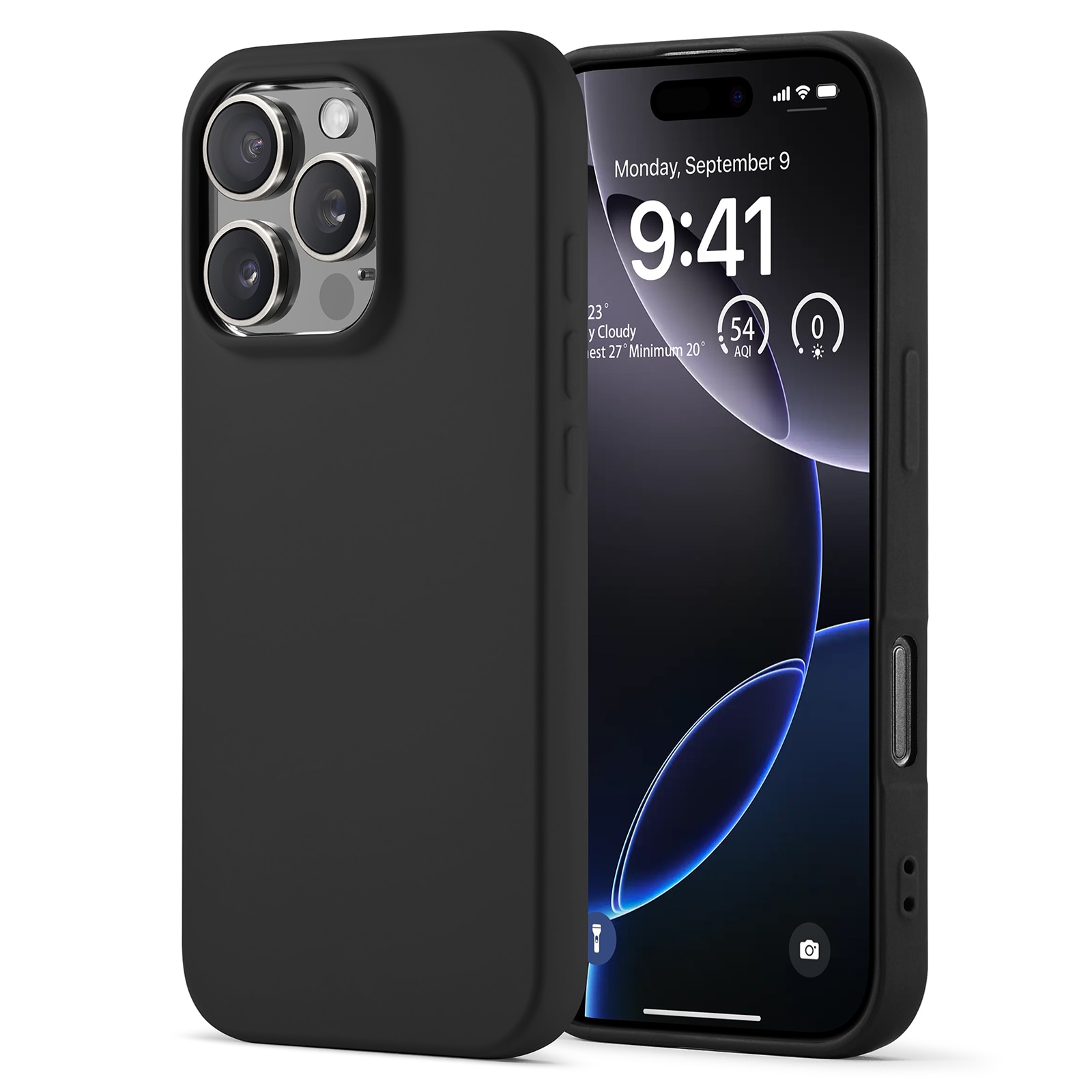 Coque TPU résistante aux chocs iPhone 16 Pro Max, Noir