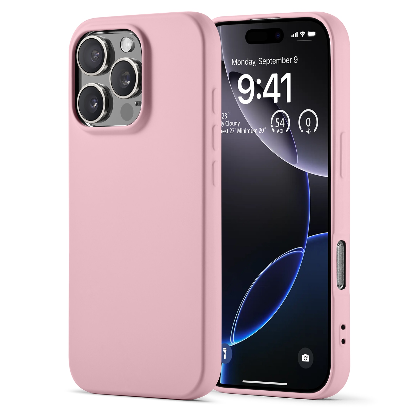 Coque TPU résistante aux chocs iPhone 16 Pro, Rose