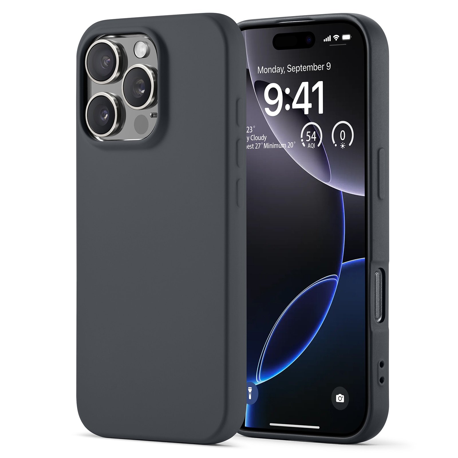 Coque TPU résistante aux chocs iPhone 16 Pro Max, Gris