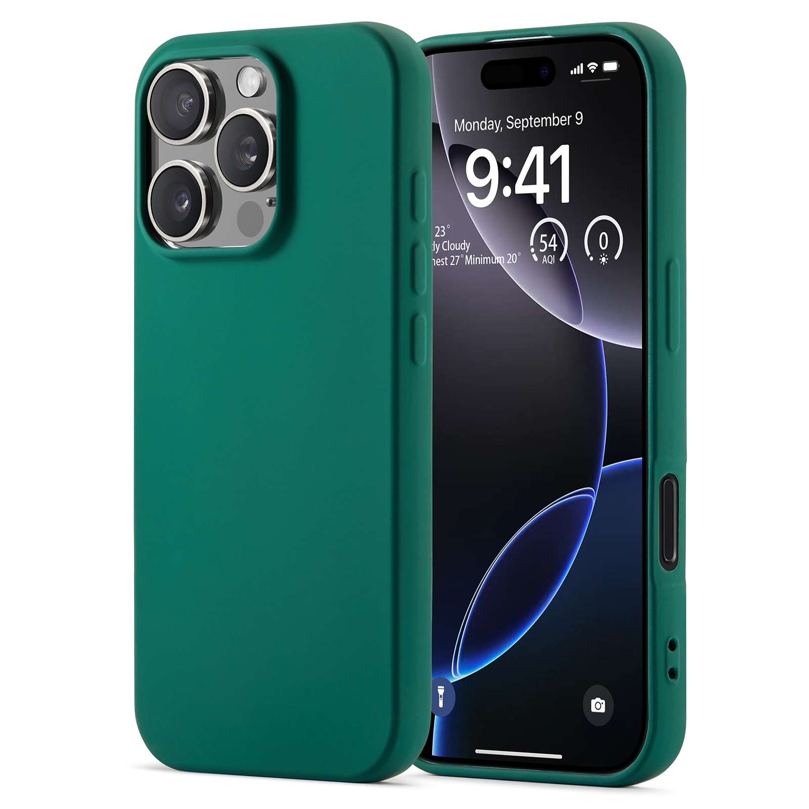 Coque TPU iPhone 16 Pro, vert foncé