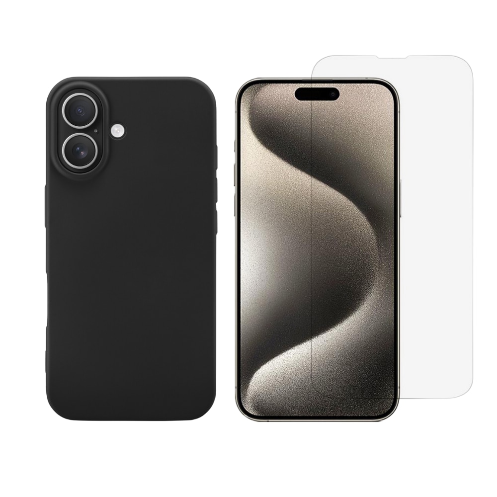 Kit pour iPhone 16 Plus: Coque TPU et protecteur d’écran