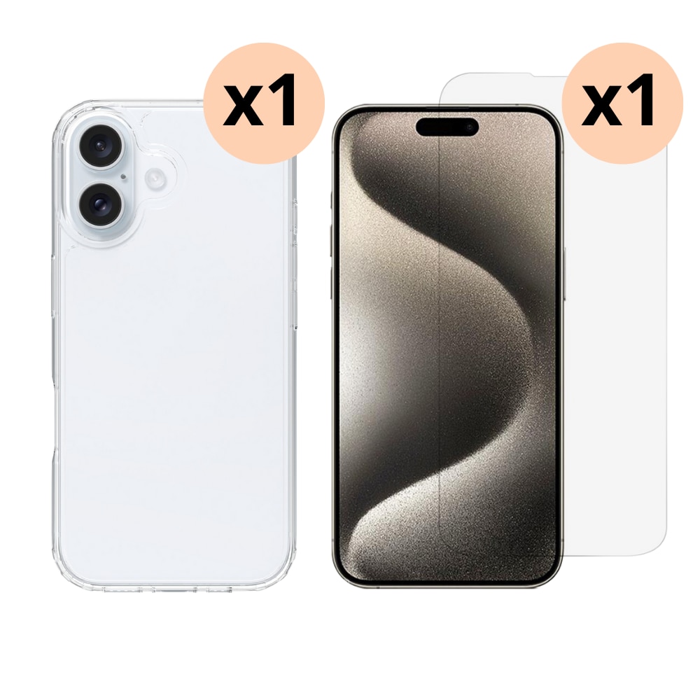 Kit pour iPhone 16 : Coque et protecteur d’écran