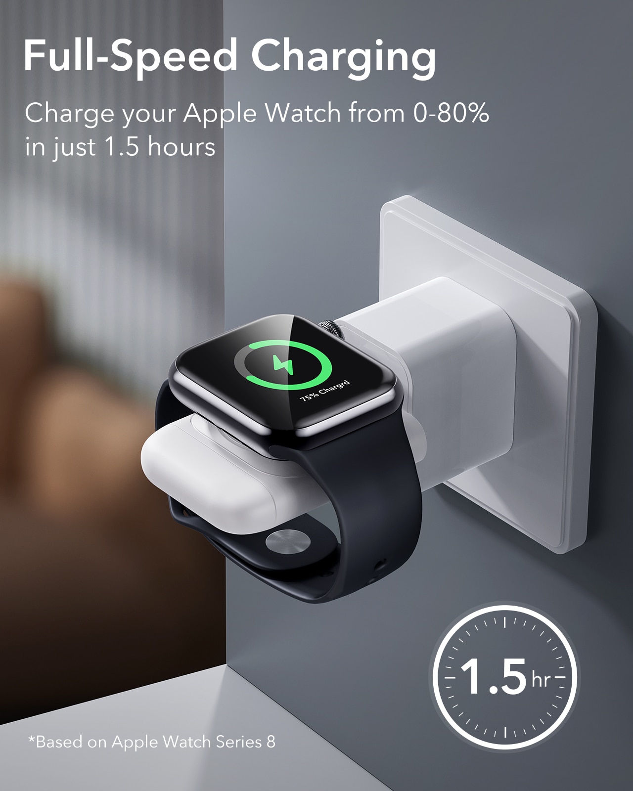 Chargeur portable pour Apple Watch, blanc