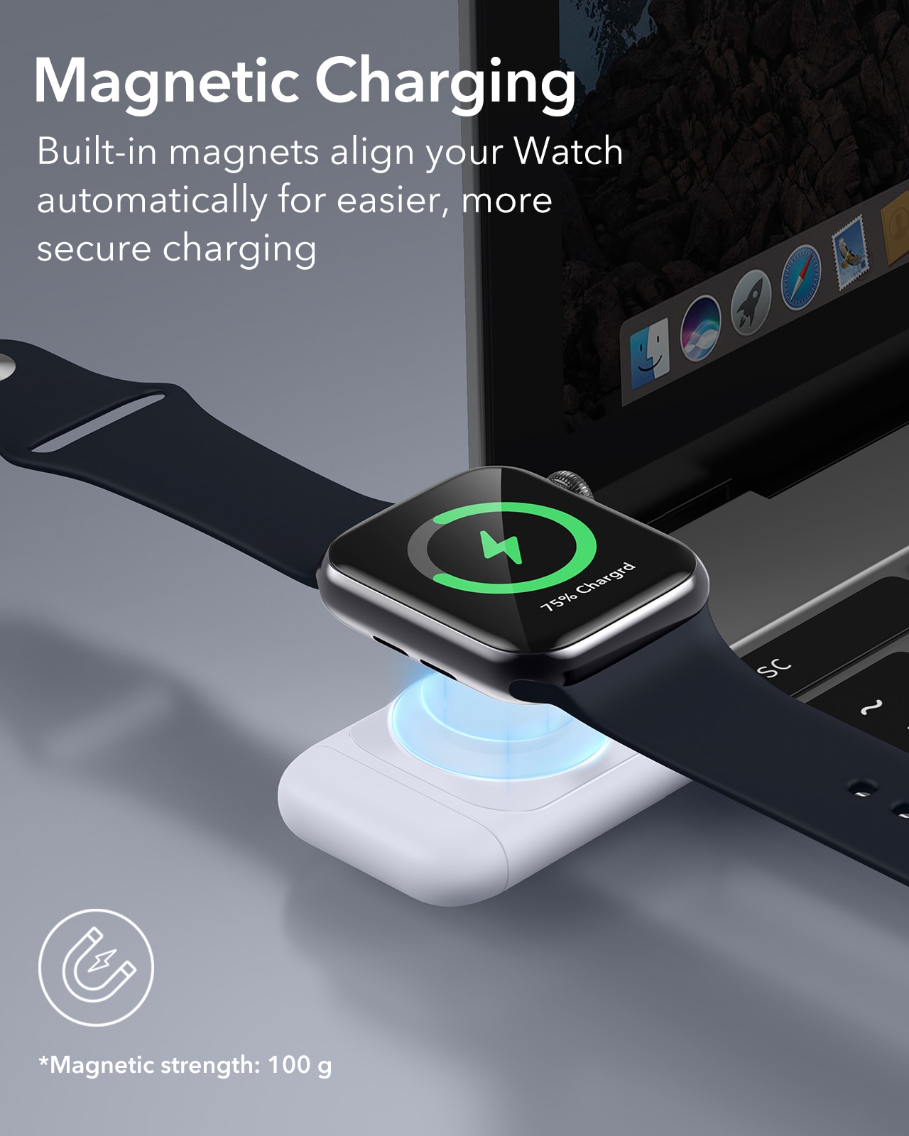 Chargeur portable pour Apple Watch, blanc