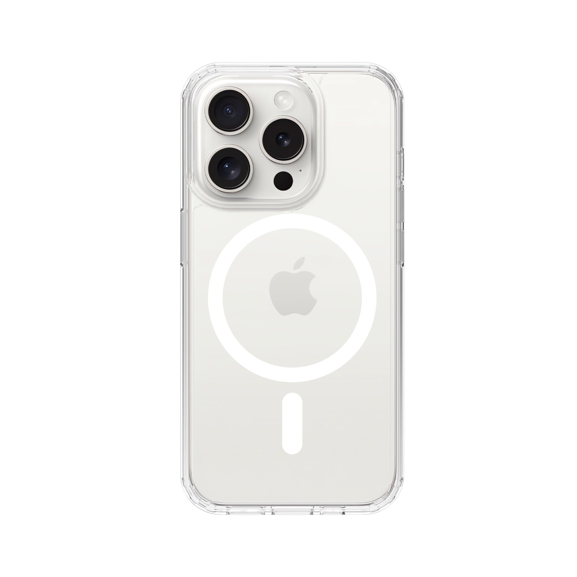 Coque hybride MagSafe iPhone 15 Pro Max, transparent