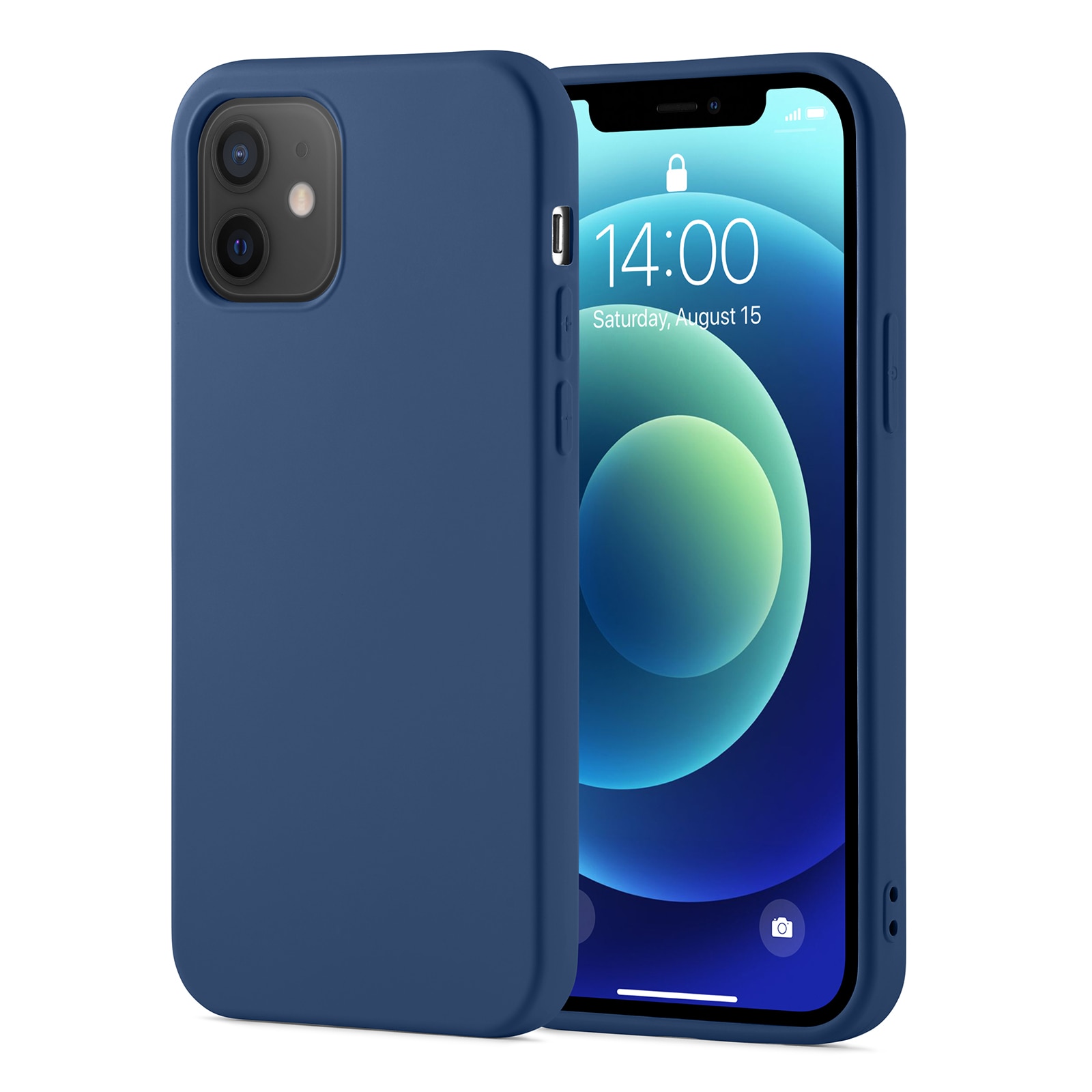 Coque TPU iPhone 12/iPhone 12 Pro, bleu foncé