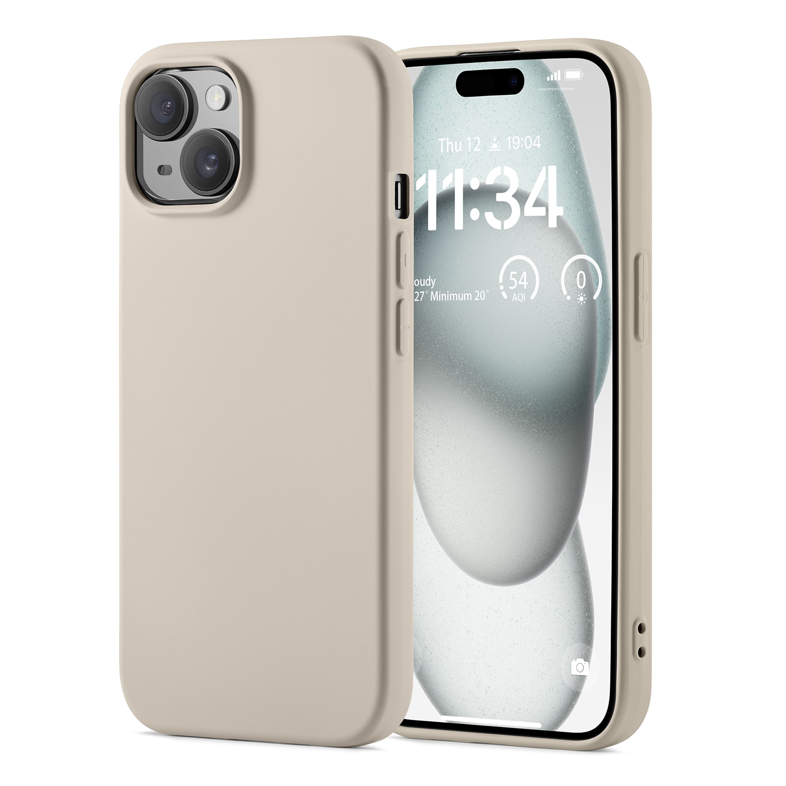 Coque TPU iPhone 15, beige