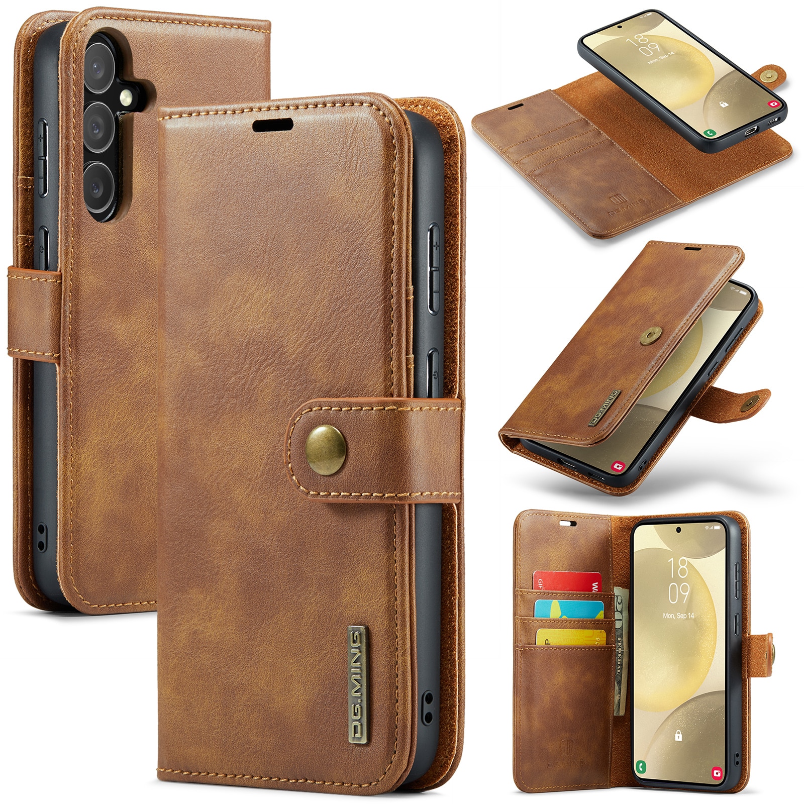 Étui portefeuille Magnet Wallet Samsung Galaxy S25 Plus, Cognac