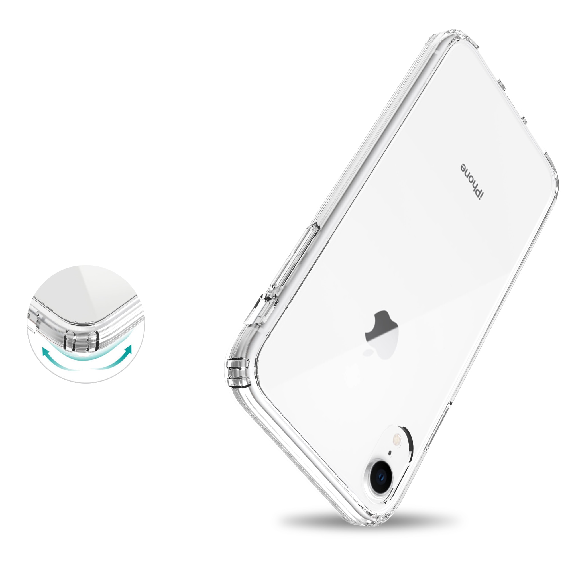 Coque hybride pour iPhone Xr, transparent