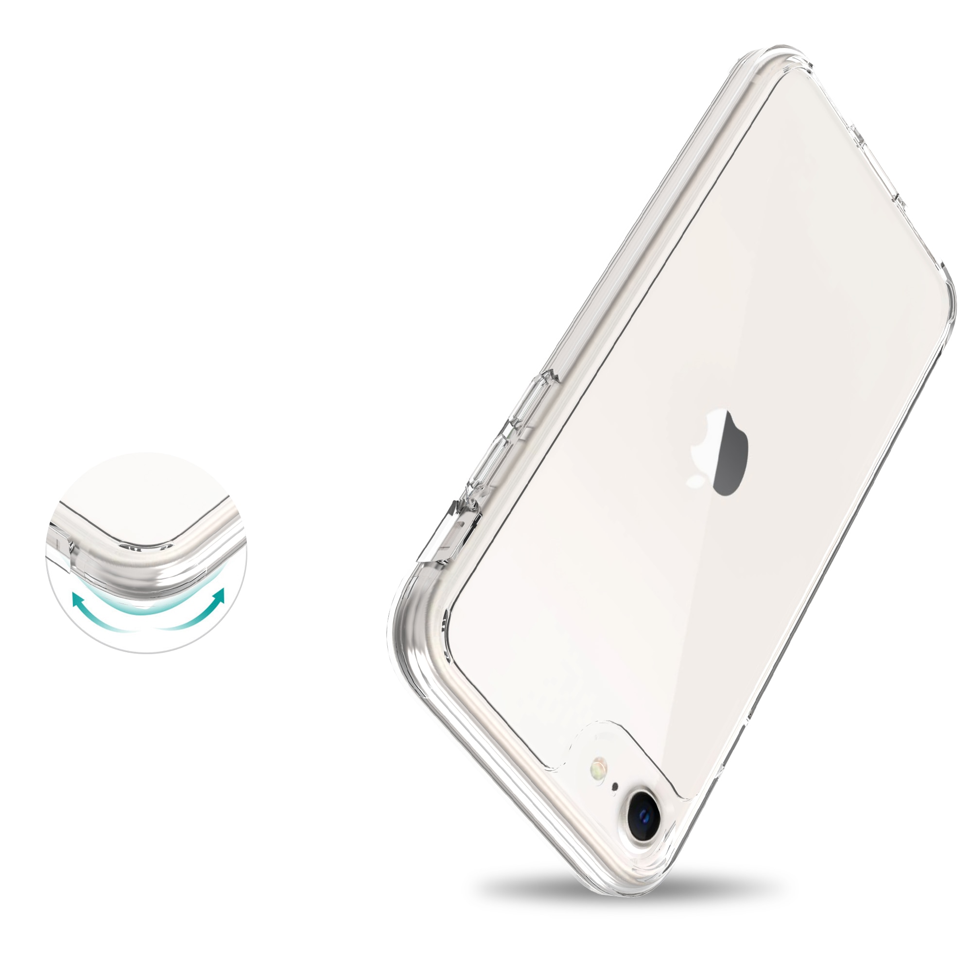 Coque hybride pour iPhone 7, transparent