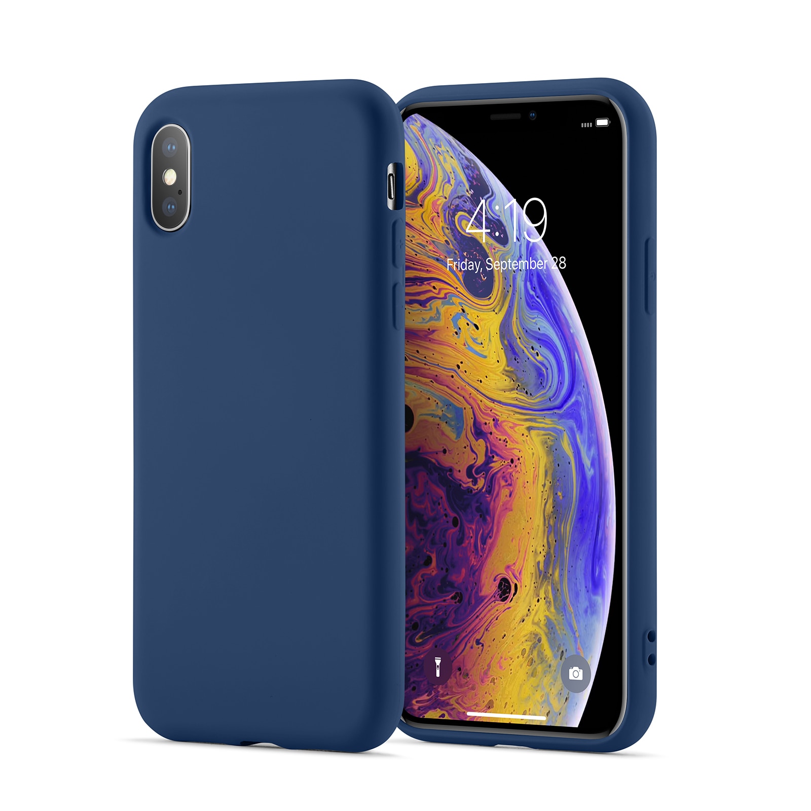 Coque TPU iPhone X/XS, bleu foncé