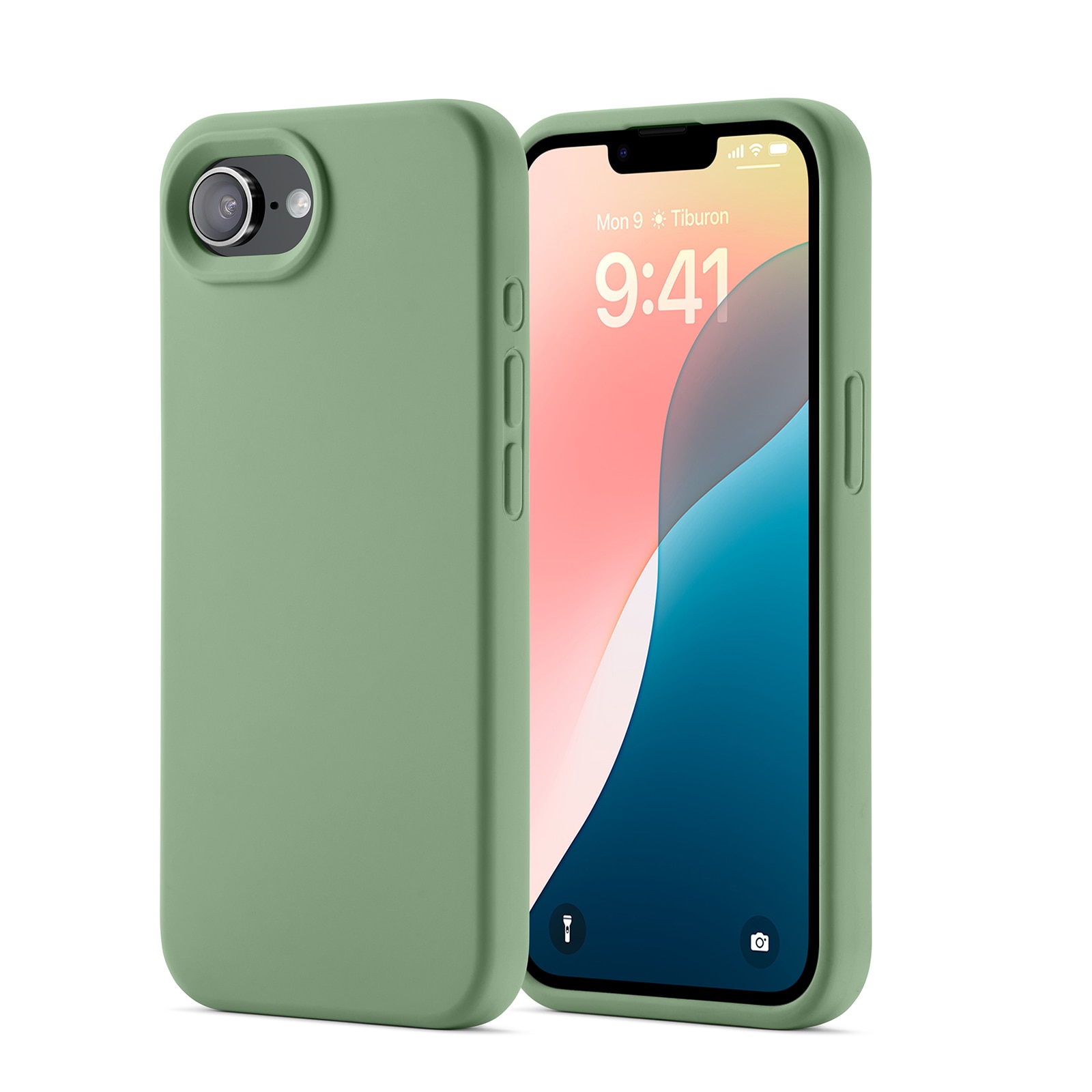 Coque en silicone Magnetic iPhone 16e, Vert