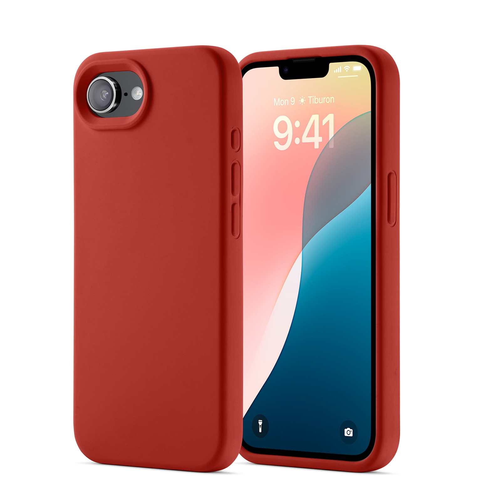 Coque en silicone Magnetic iPhone 16e, Lava Red