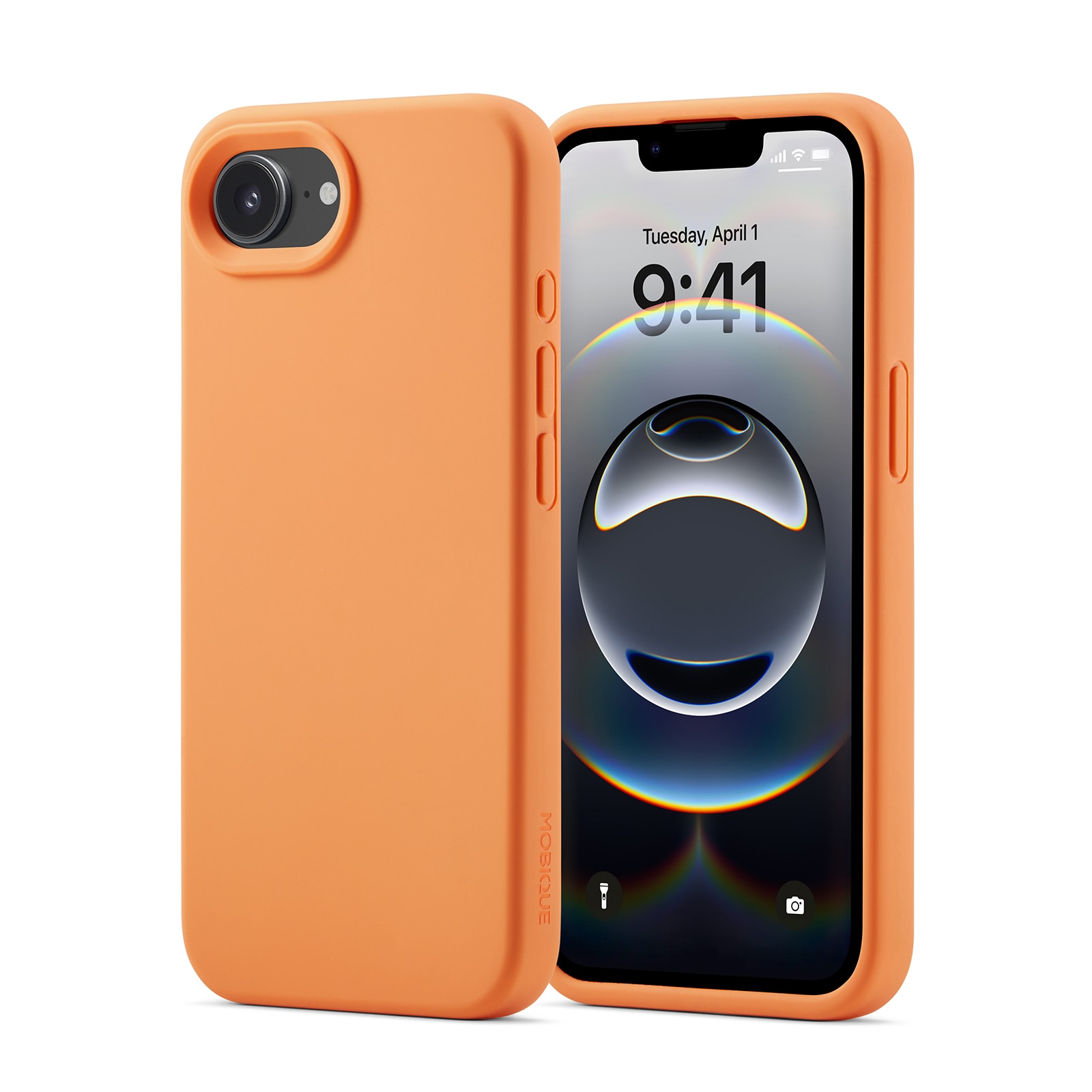 Coque en silicone Magnetic iPhone 16e, Solar Orange