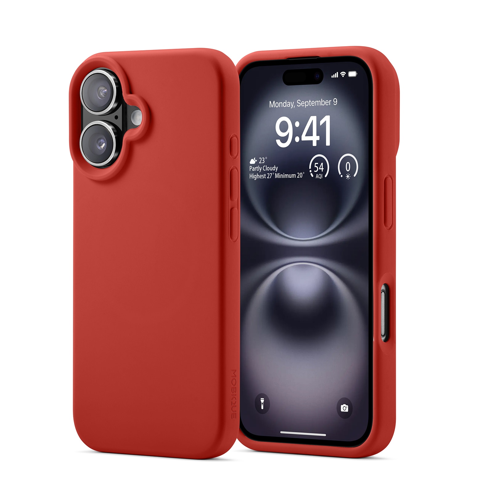 Coque en silicone Magnetic iPhone 16, Lava Red