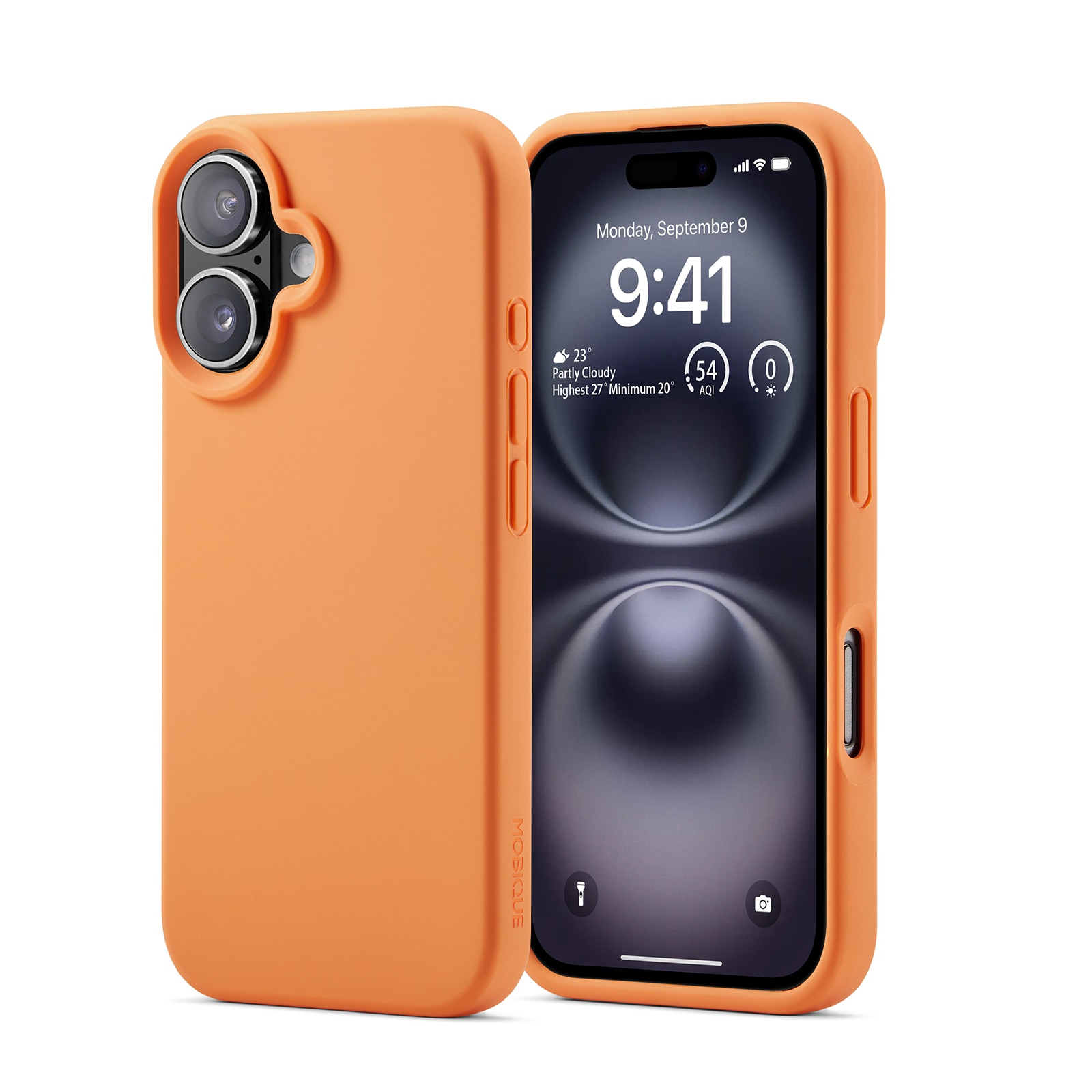 Coque en silicone Magnetic iPhone 16, Solar Orange