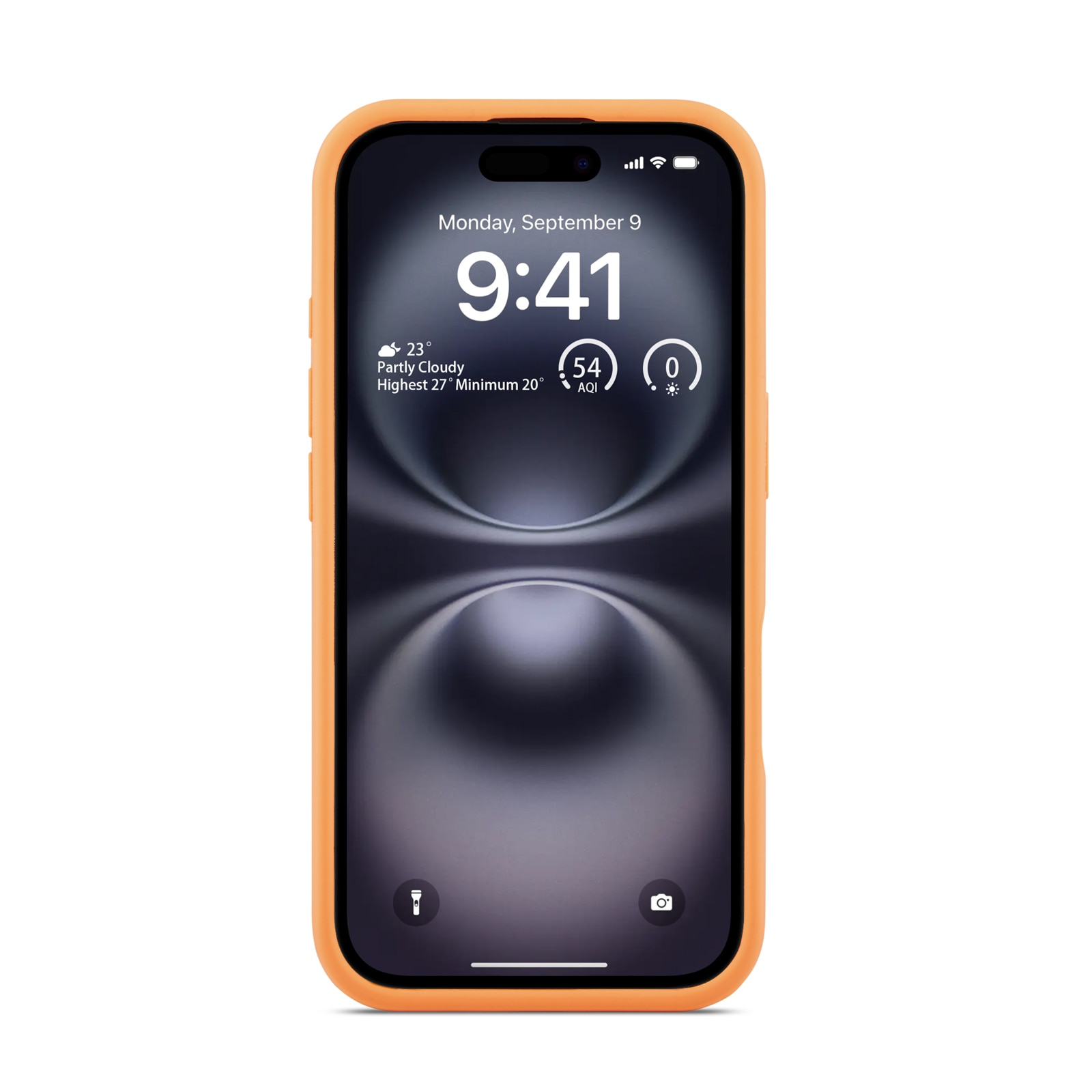 Coque en silicone Magnetic iPhone 16, Solar Orange