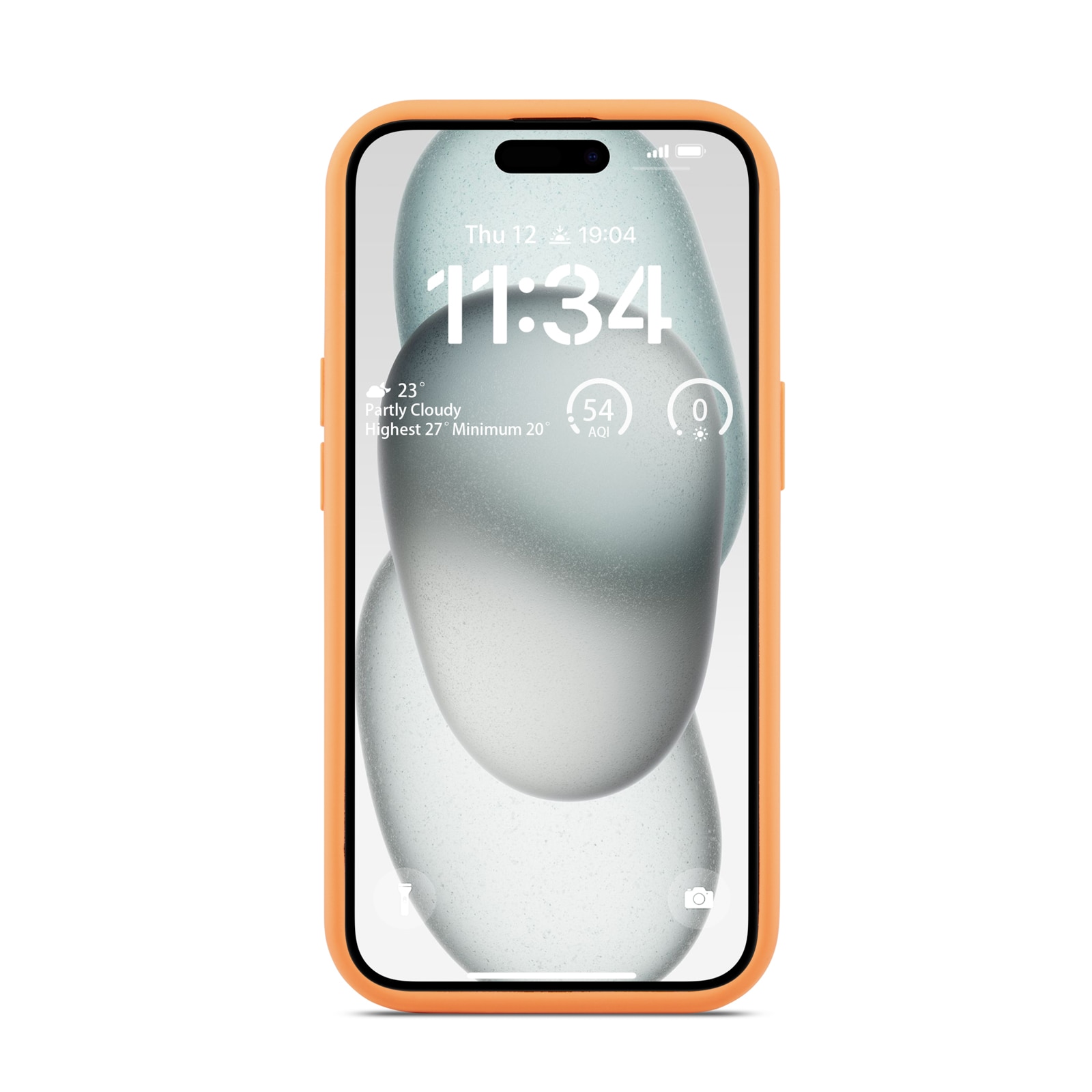 Coque en silicone Magnetic iPhone 15, Solar Orange