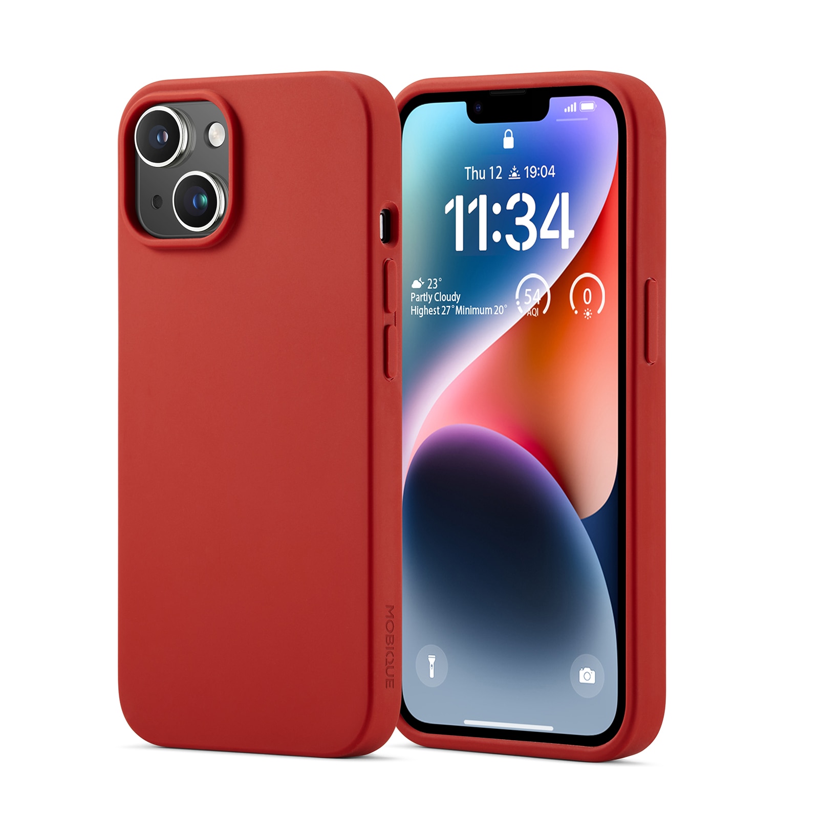 Coque en silicone Magnetic iPhone 14, Lava Red