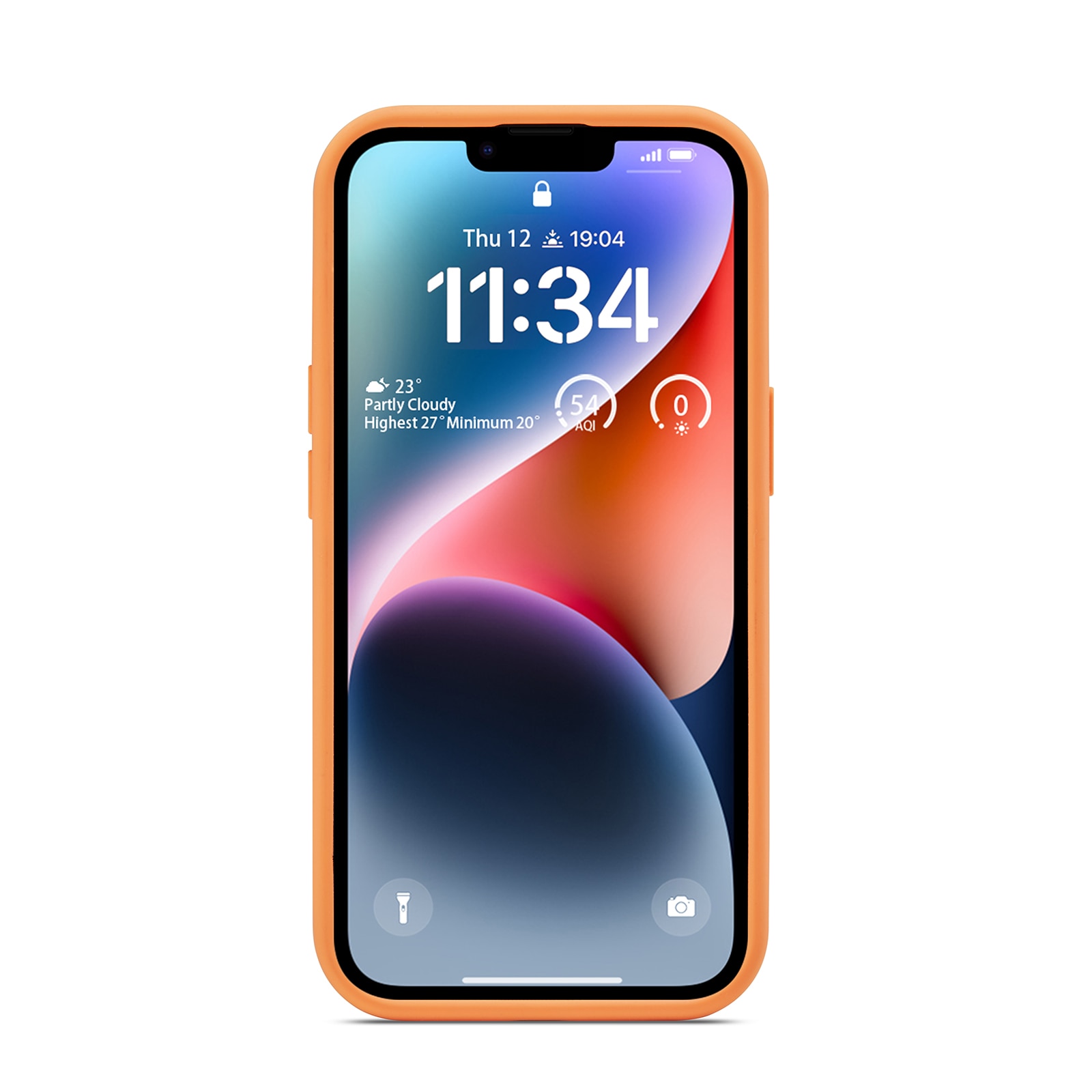 Coque en silicone Magnetic iPhone 14, Solar Orange