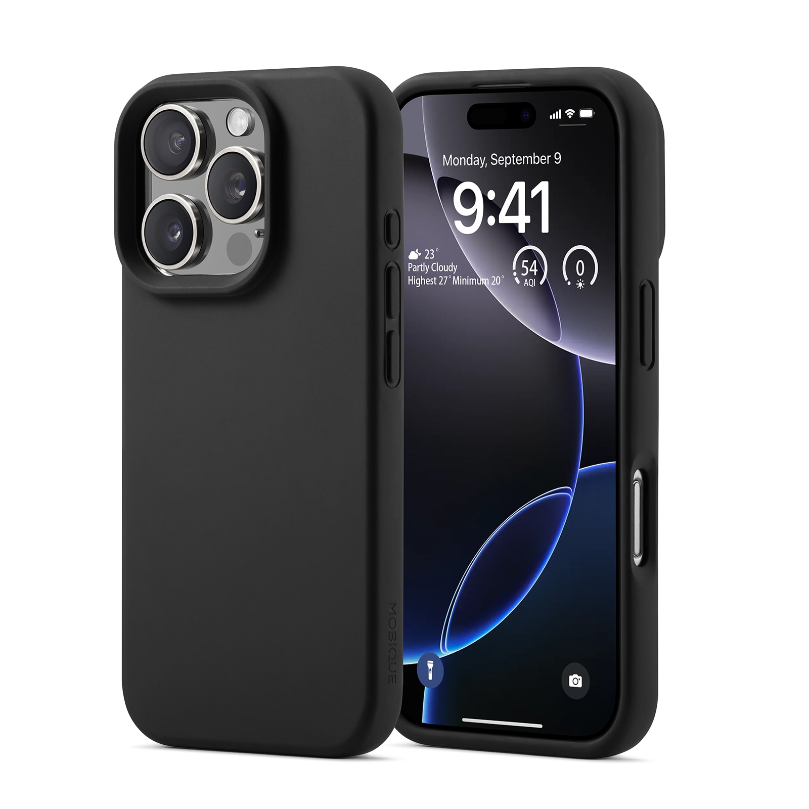 Coque en silicone Magnetic iPhone 16 Pro, Noir