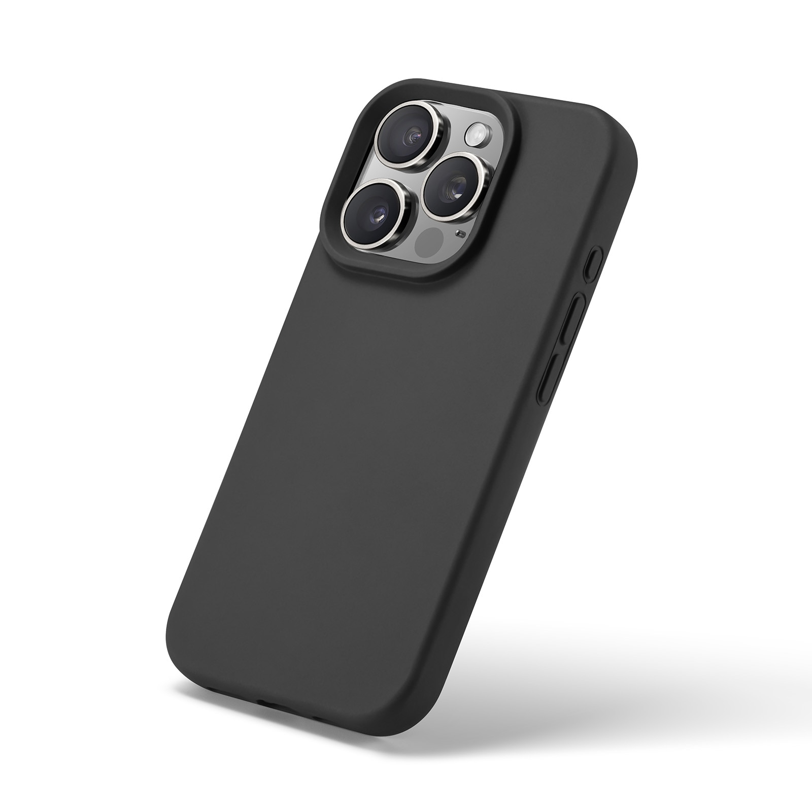 Coque en silicone Magnetic iPhone 16 Pro, Noir