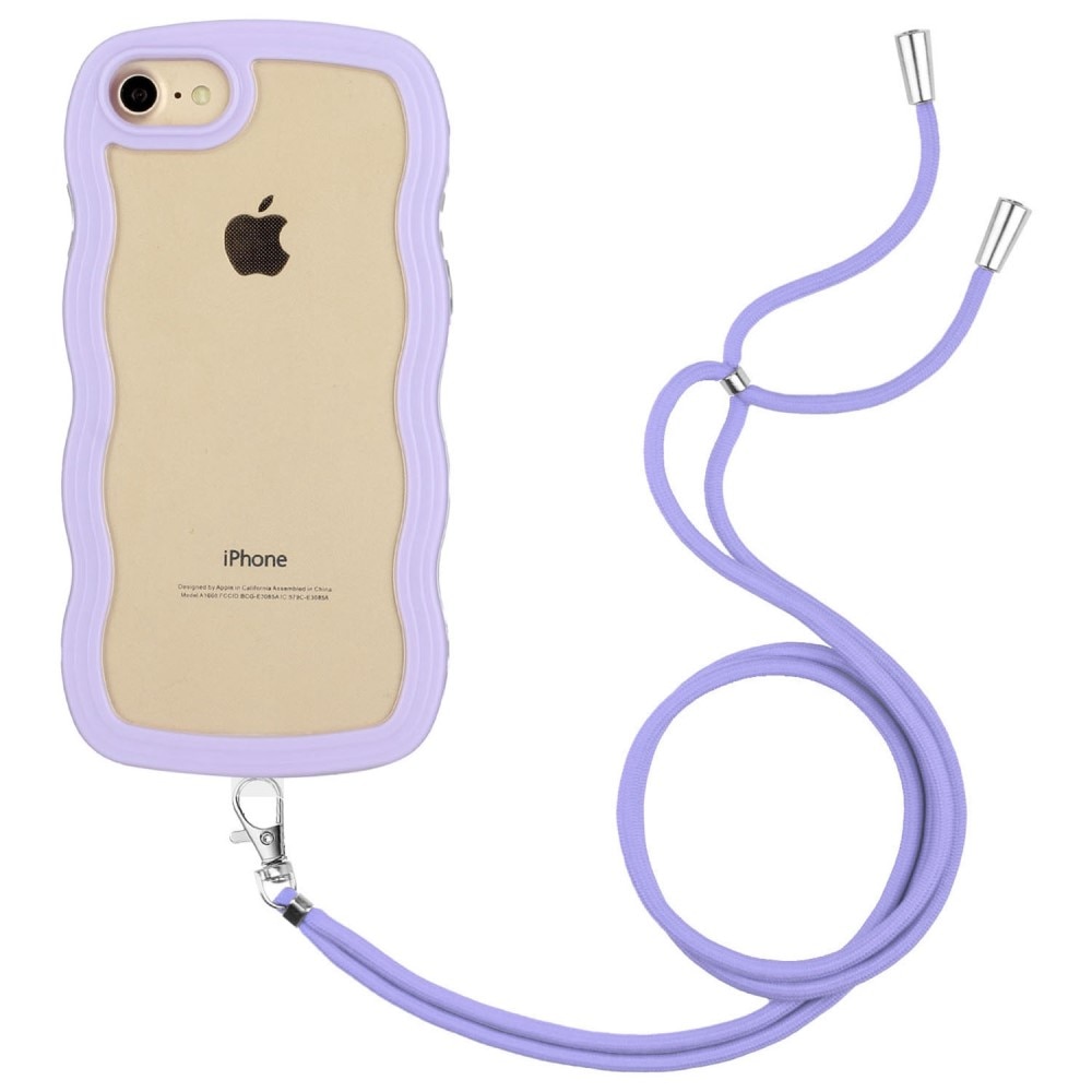 Coque cordon Wavy Edge iPhone SE (2020), violet