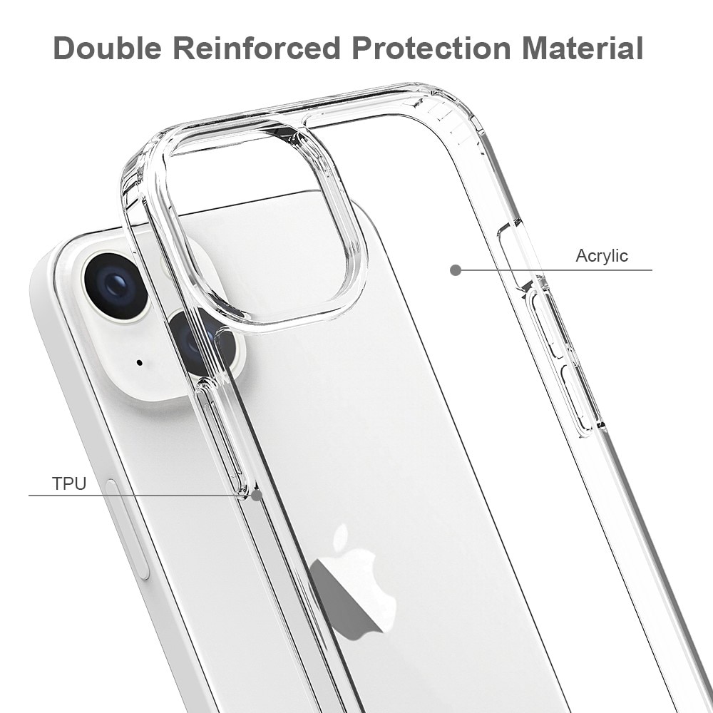 Coque hybride pour iPhone 14, transparent