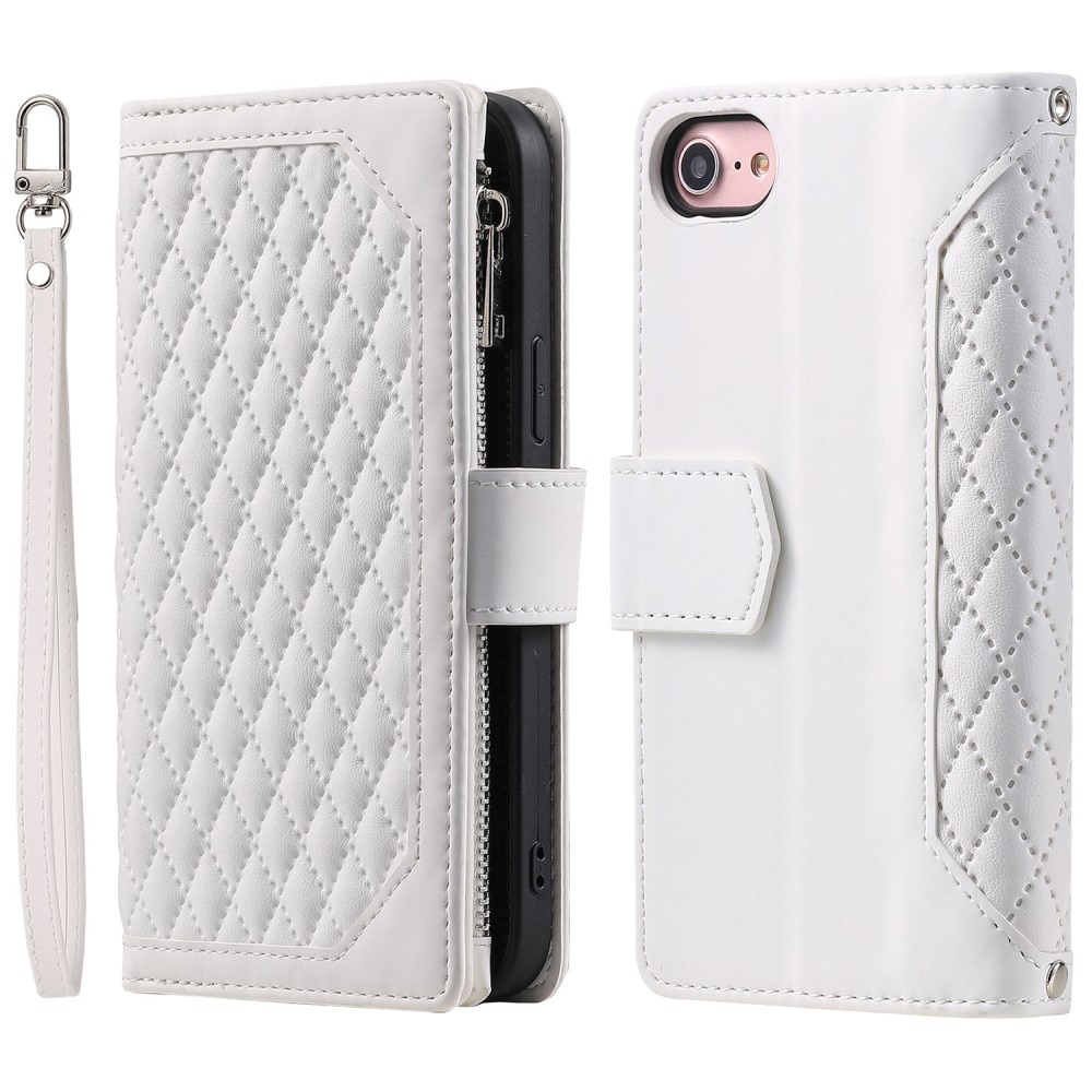 Étui portefeuille matelassée pour iPhone 8, Blanc
