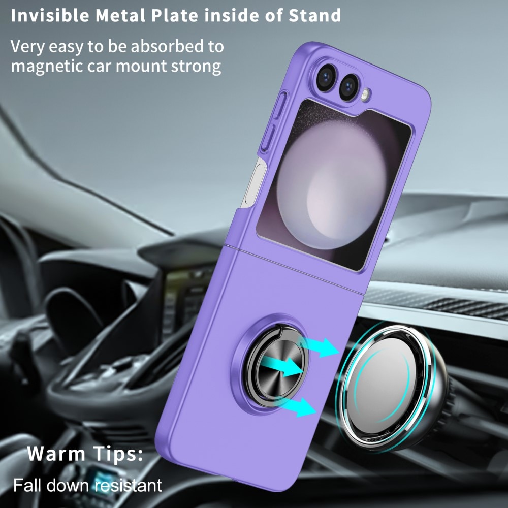 Coque magnétique avec porte-bague Samsung Galaxy Z Flip 6, violet