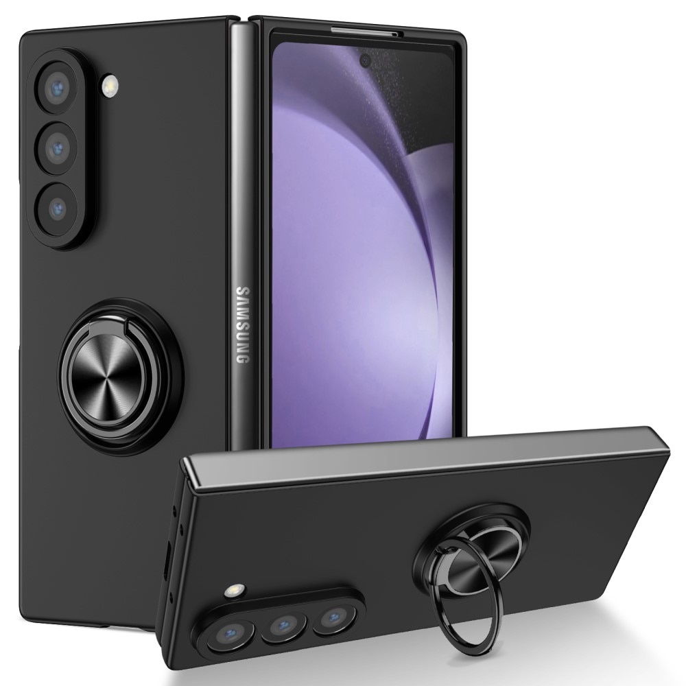 Coque magnétique avec porte-bague Samsung Galaxy Z Fold 6, noir
