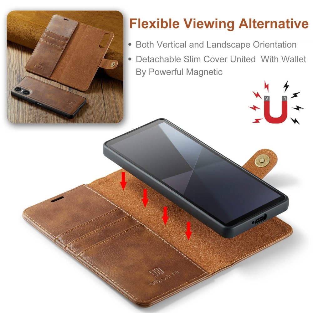 Étui portefeuille Magnet Wallet Sony Xperia 10 VI, Cognac