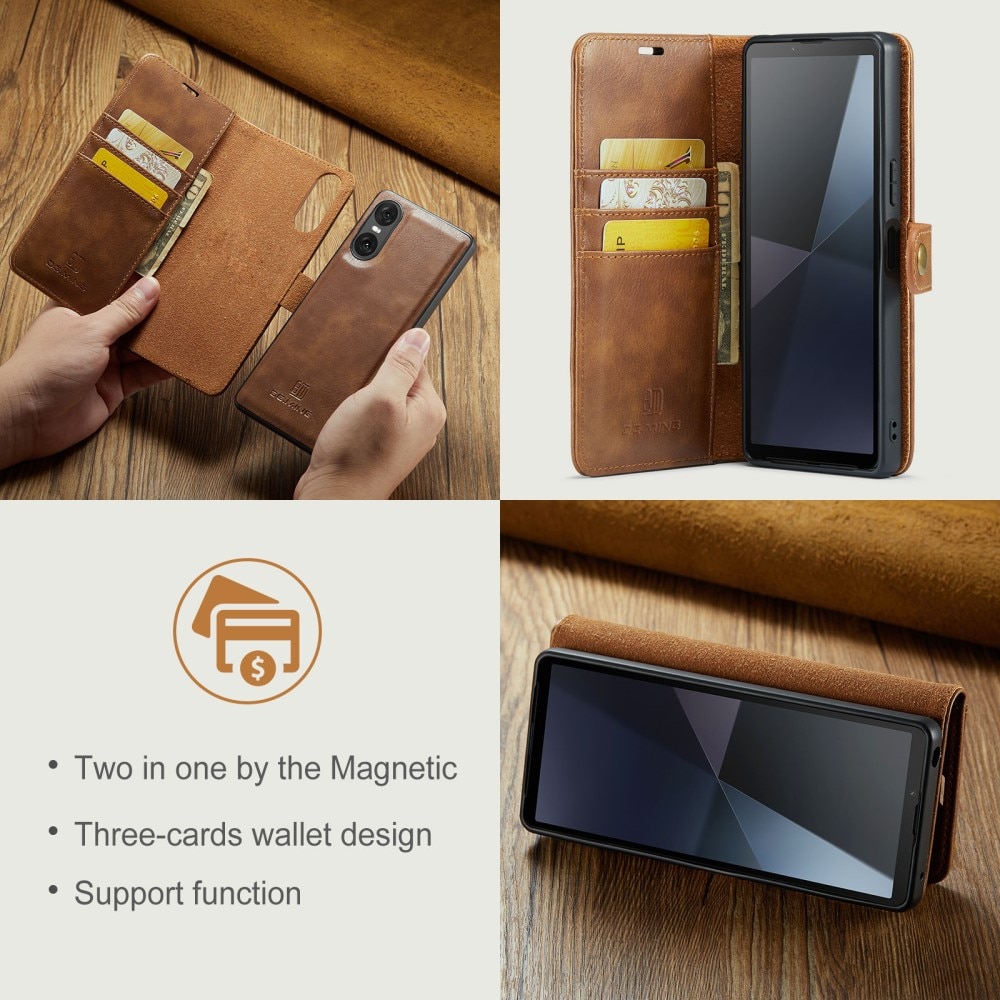 Étui portefeuille Magnet Wallet Sony Xperia 10 VI, Cognac