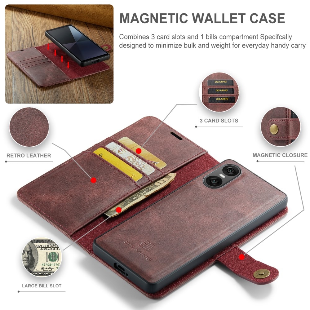 Étui portefeuille Magnet Wallet Sony Xperia 10 VI, Red