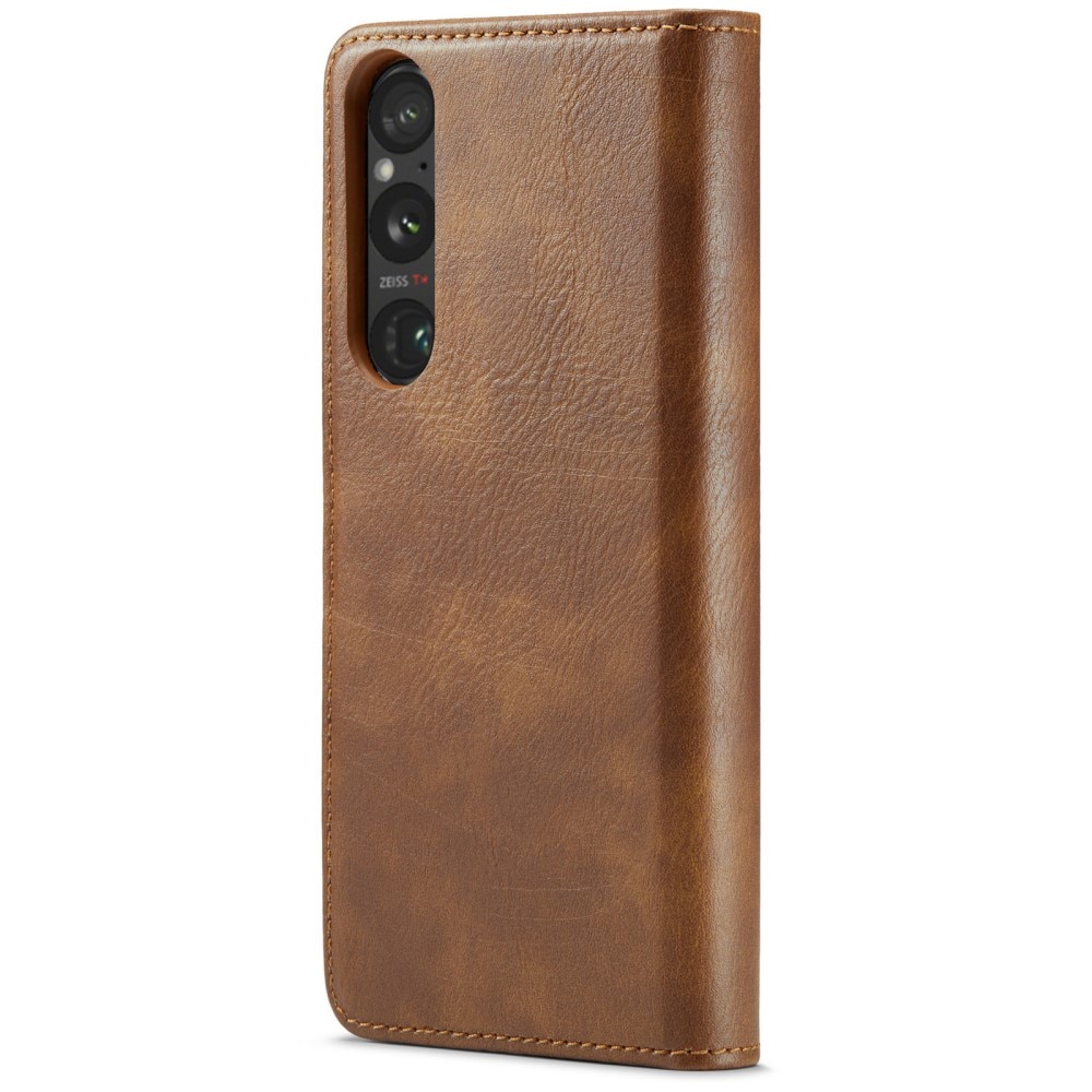 Étui portefeuille Magnet Wallet Sony Xperia 1 VI, Cognac