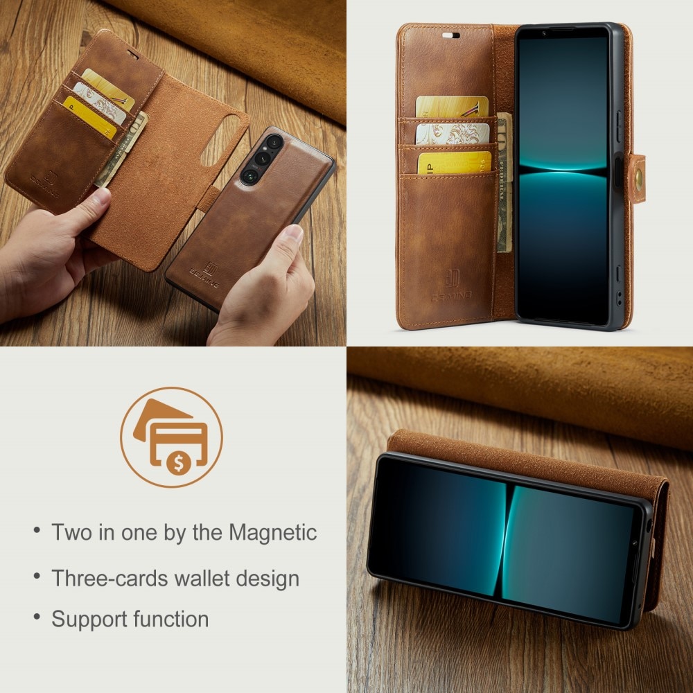 Étui portefeuille Magnet Wallet Sony Xperia 1 VI, Cognac