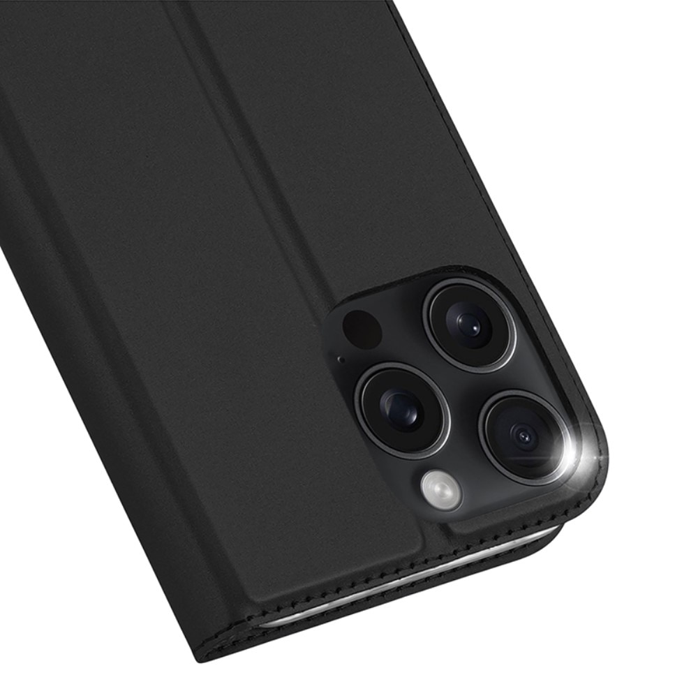 Étui portefeuille Skin Pro Series iPhone 16 Pro, Black