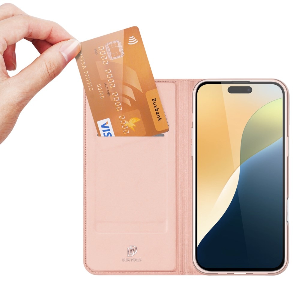 Étui portefeuille Skin Pro Series iPhone 16, Rose Gold