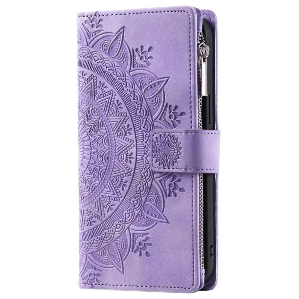 Étui portefeuille Mandala Samsung Galaxy S24 FE, violet