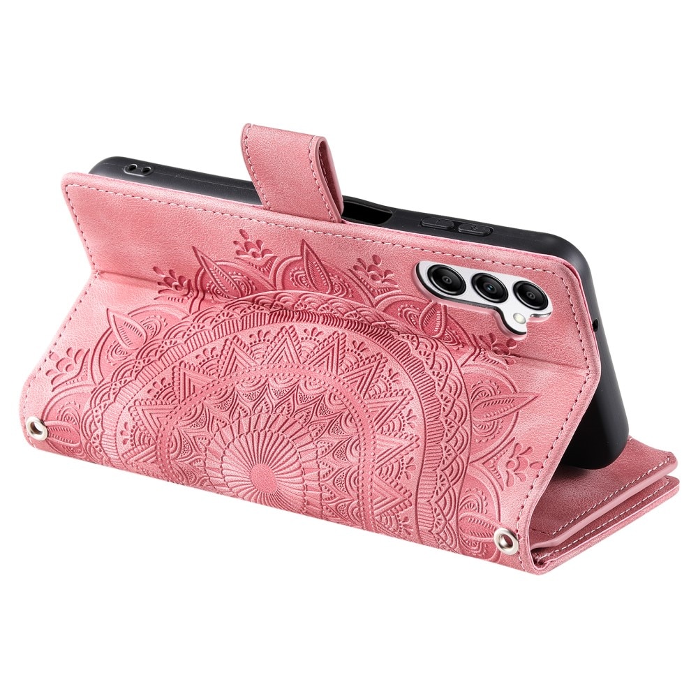 Étui portefeuille Mandala Samsung Galaxy S24 FE, rose